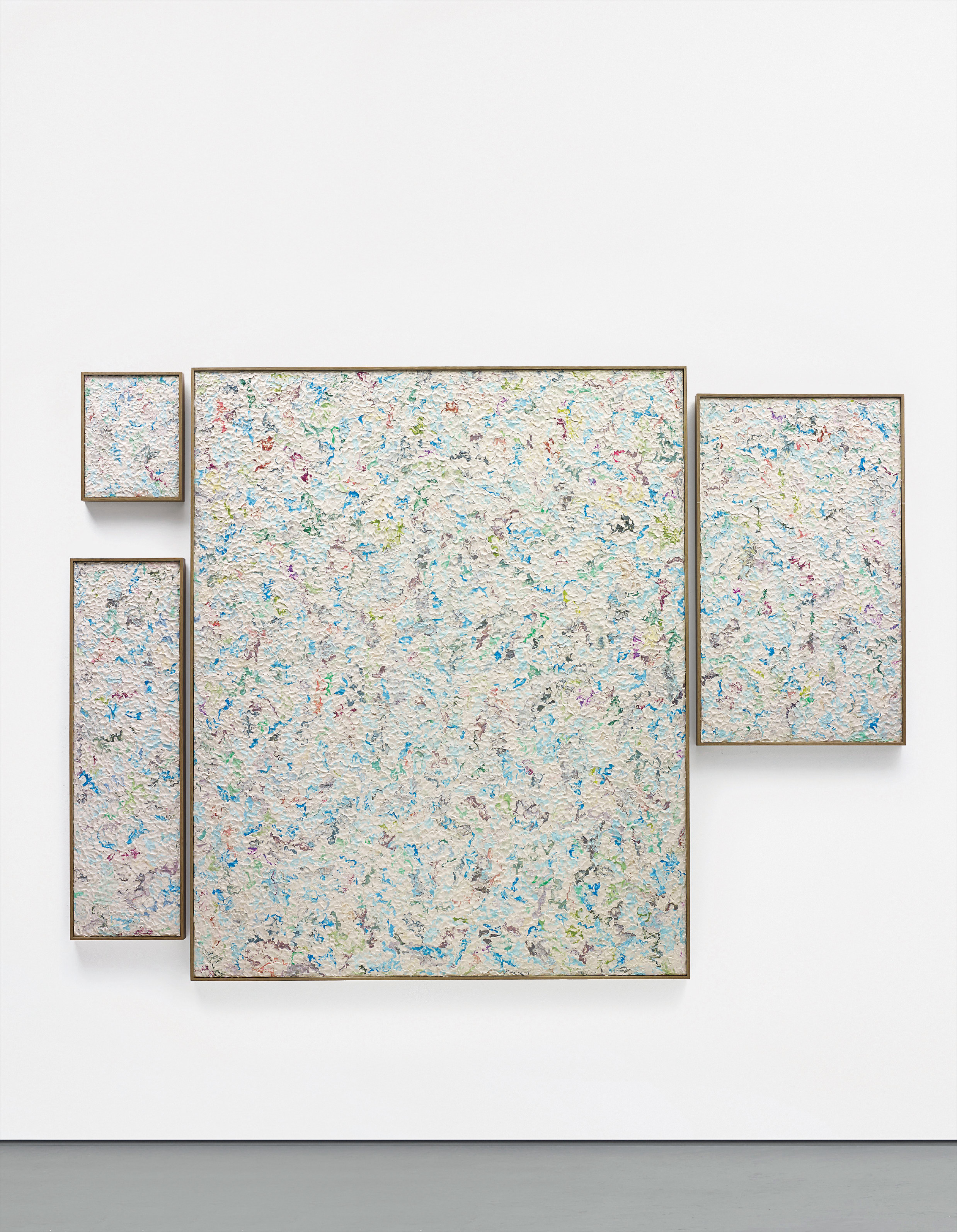 Dan Rees — plasticine on wood, in artist's frame (in four parts)