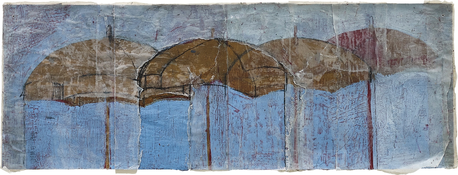 Hurvin Anderson — Blue and gold umbrella