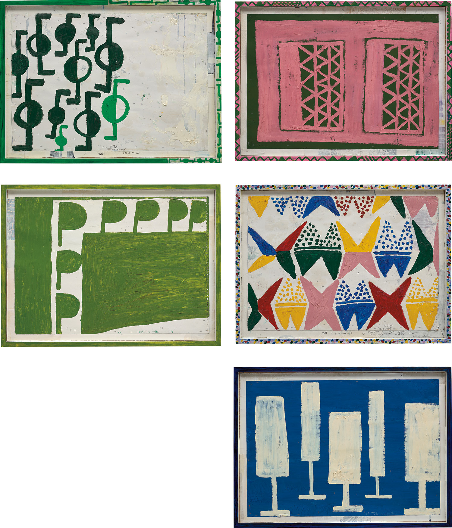 Tal R — Five works: i) Swindle; ii) Walk is no Waltz; iii) Signor March; iv) Neu Mutter March; v) Double Gate