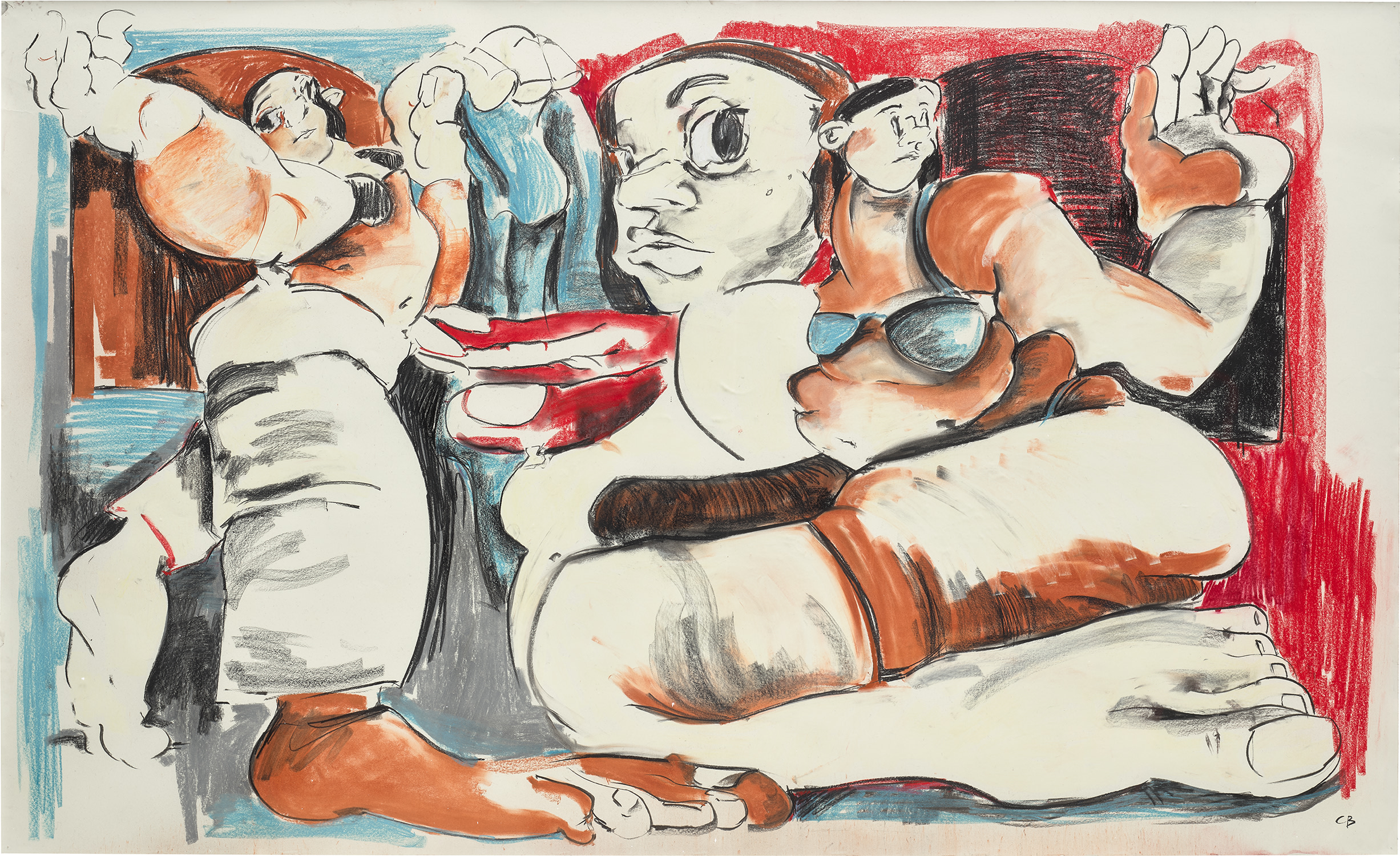 Tres muchachas en el patio