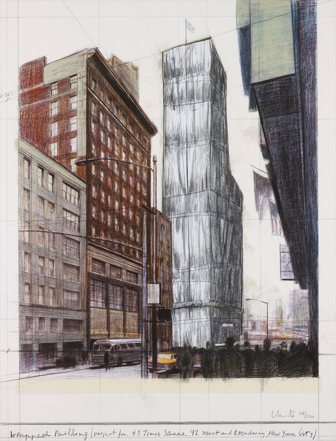 Christo — Wrapped Building, Project for #1 Times Square
