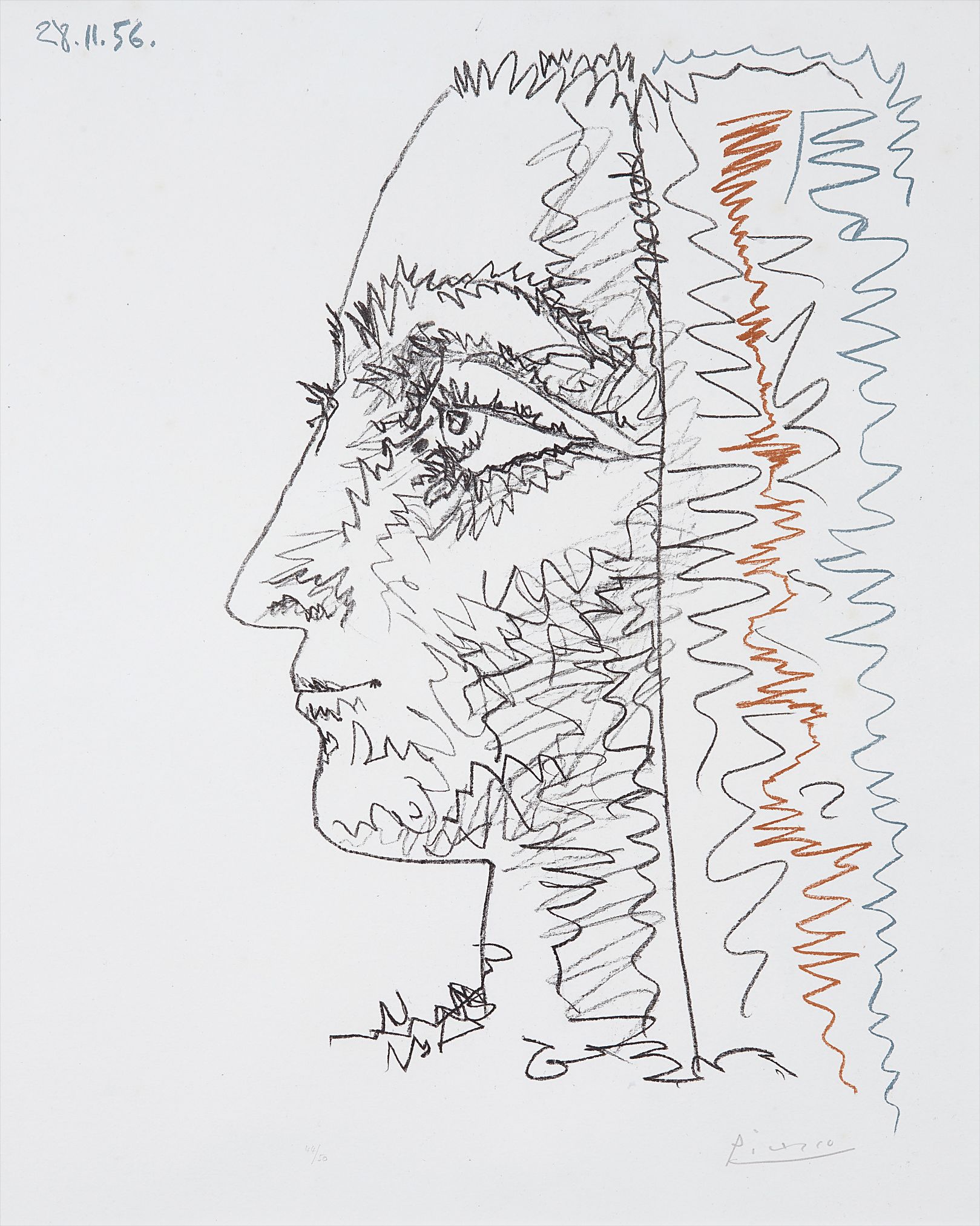 Pablo Picasso — Profil en trois couleurs (Profile in Three Colours)