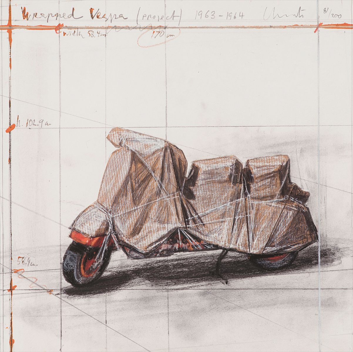 Christo and Jeanne-Claude — Wrapped Vespa, Project; 1963-64