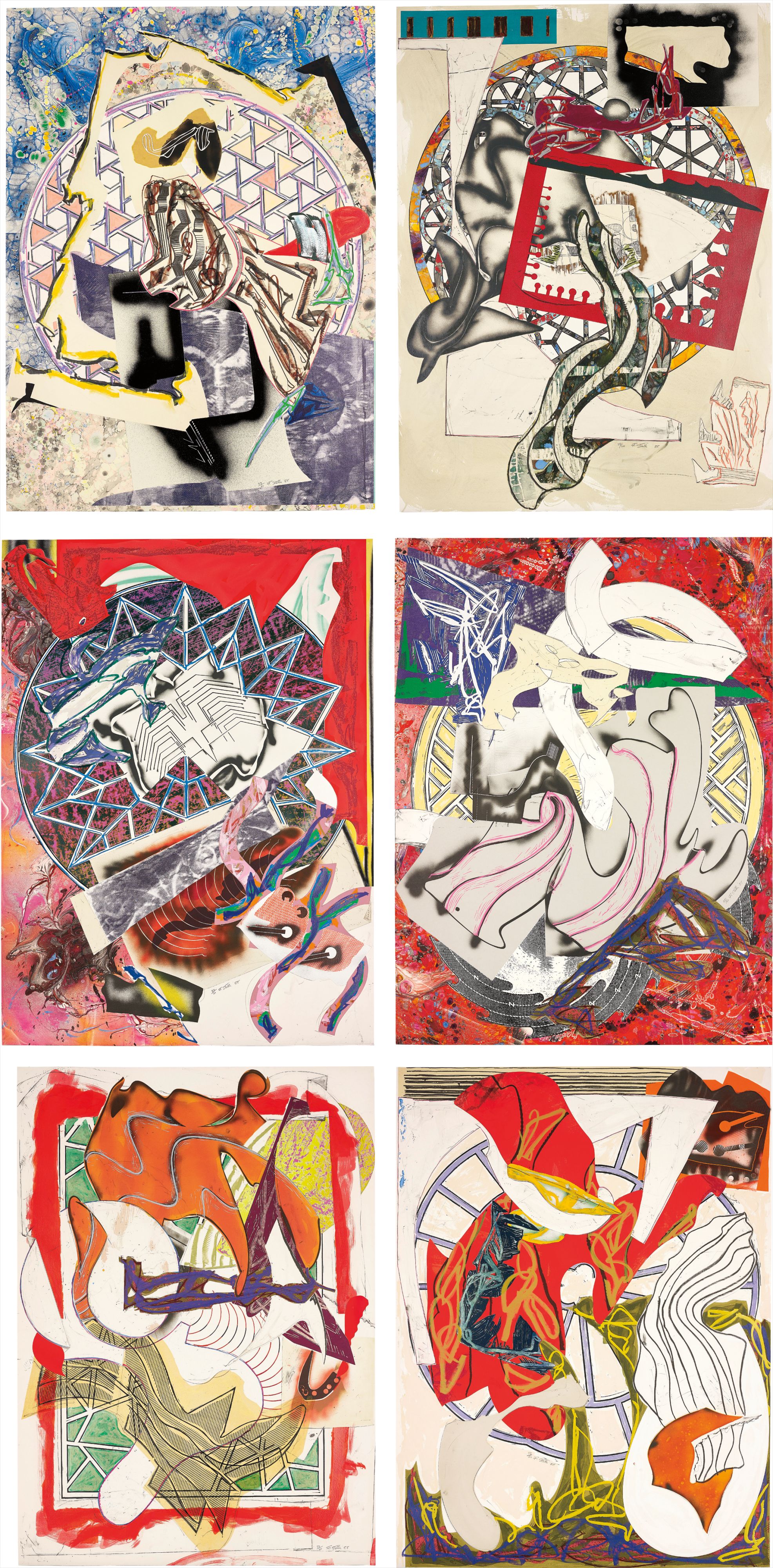 Frank Stella — Waves I and II: six works