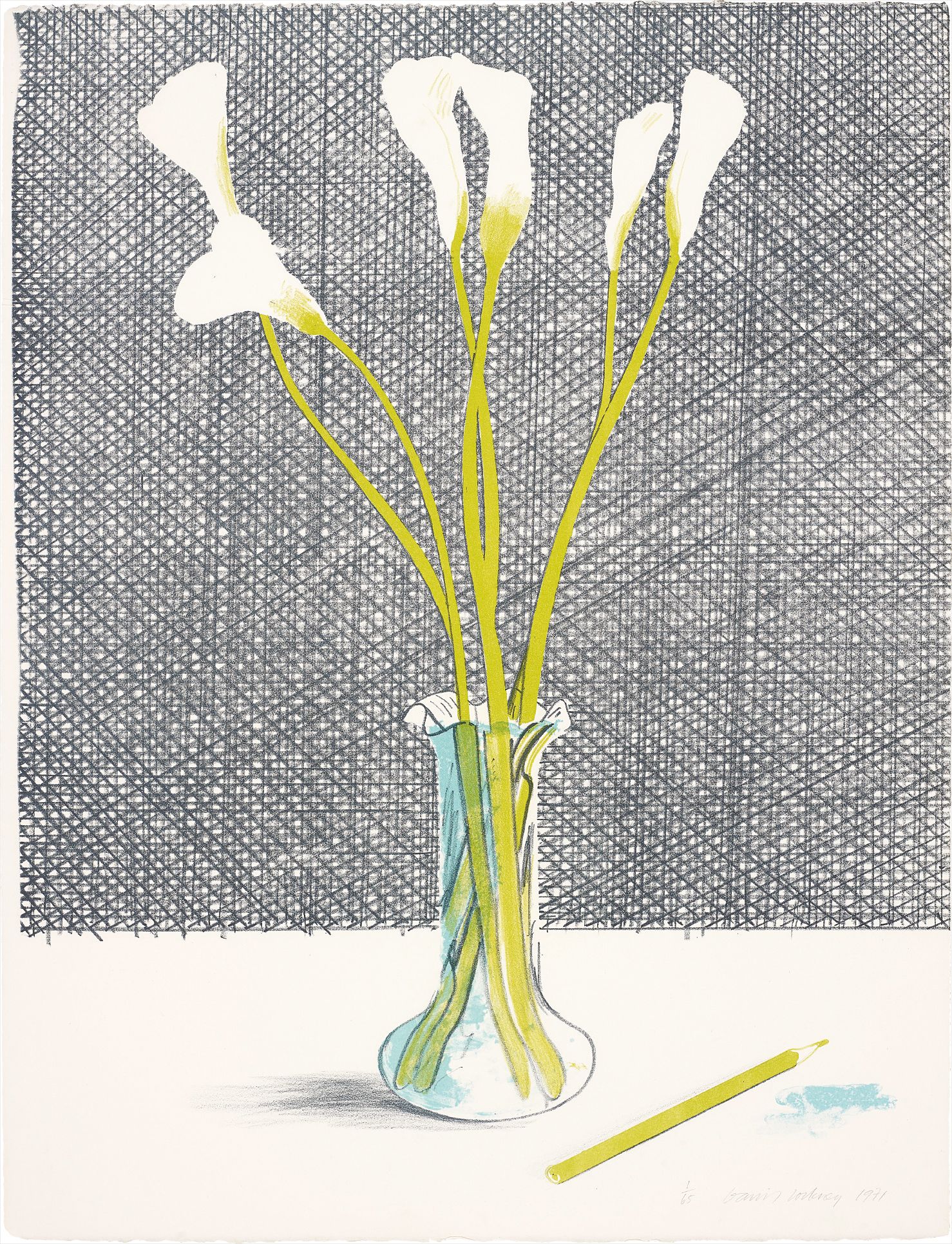 David Hockney — Lillies, from Europäische Graphik No VII