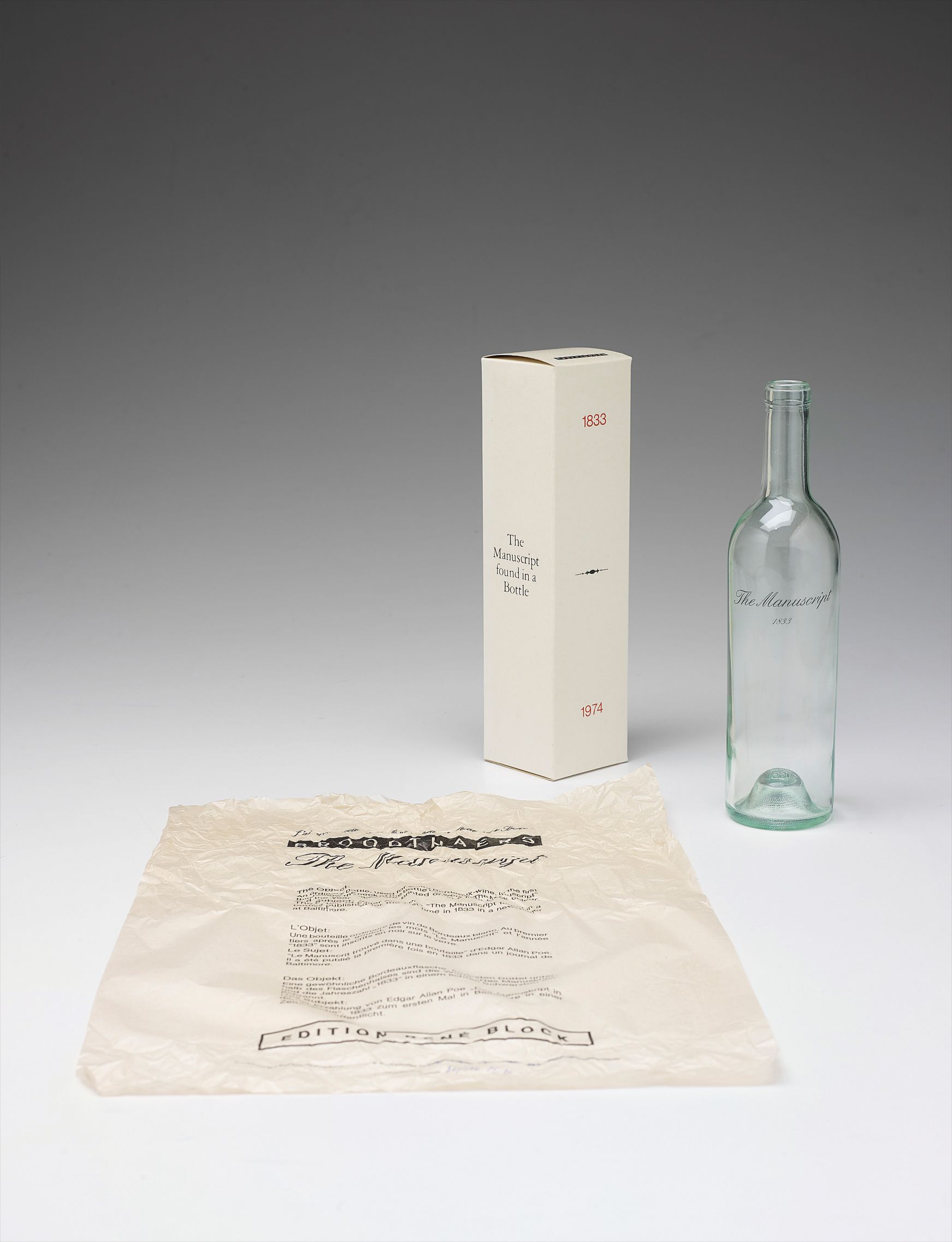 Marcel Broodthaers — Le Manuscrit trouvé dans une bouteille (The Manuscript Found in a Bottle)