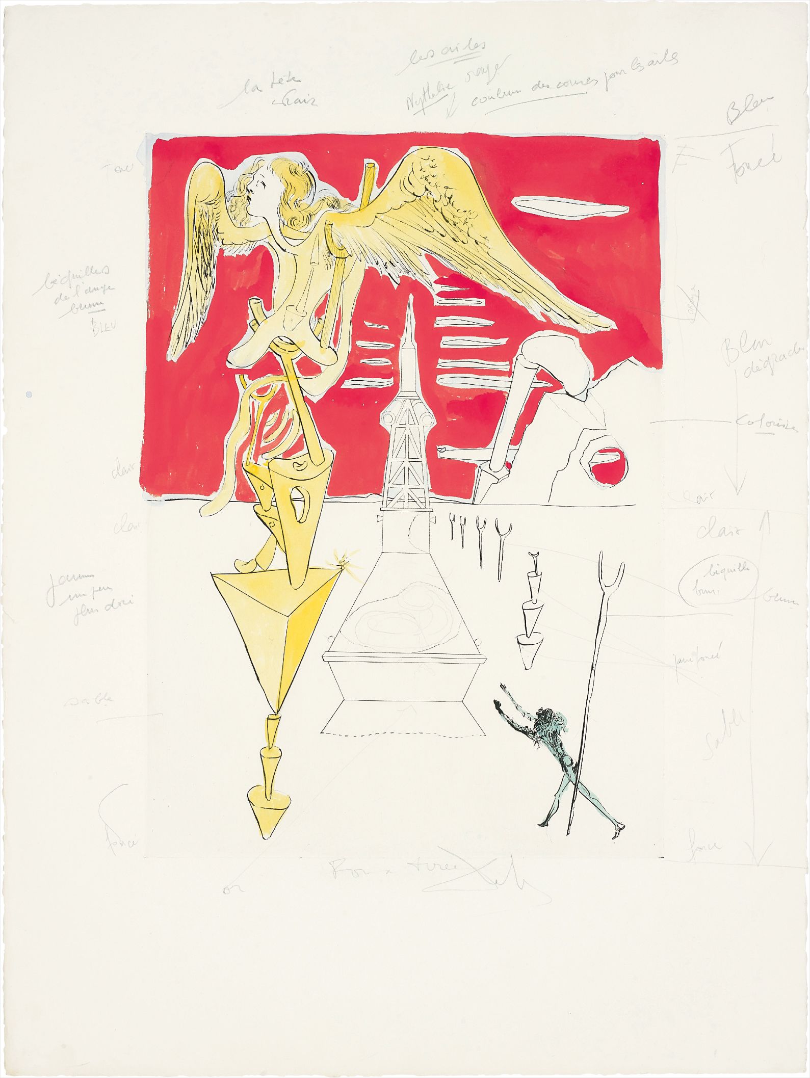 Salvador Dalí — La Fusée (The Rocket), for Hommage à Leonardo da Vinci (American Inventions)