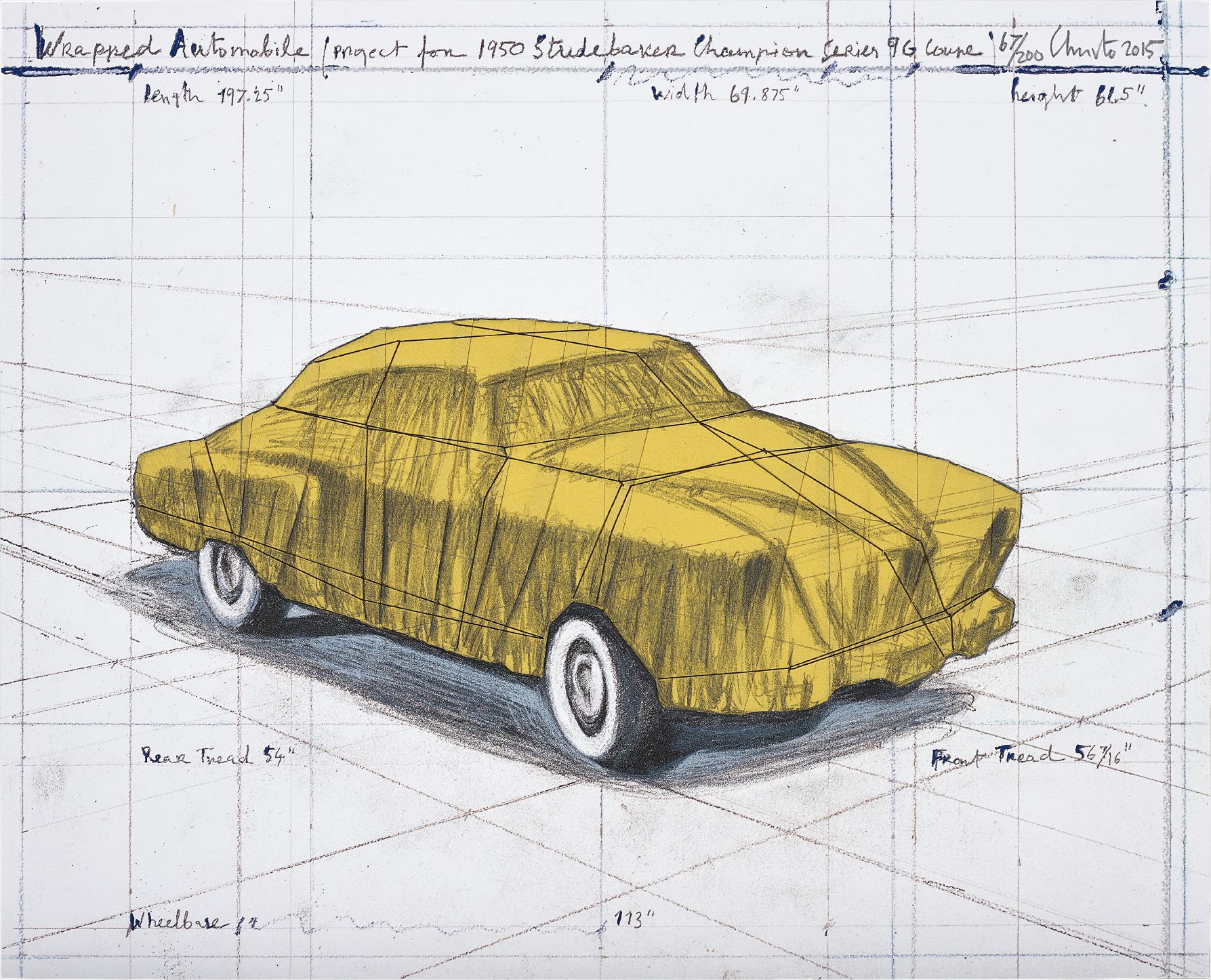 Christo and Jeanne-Claude — Wrapped Automobile (Project for 1950 Studebaker Champion Series 9G Coupe)