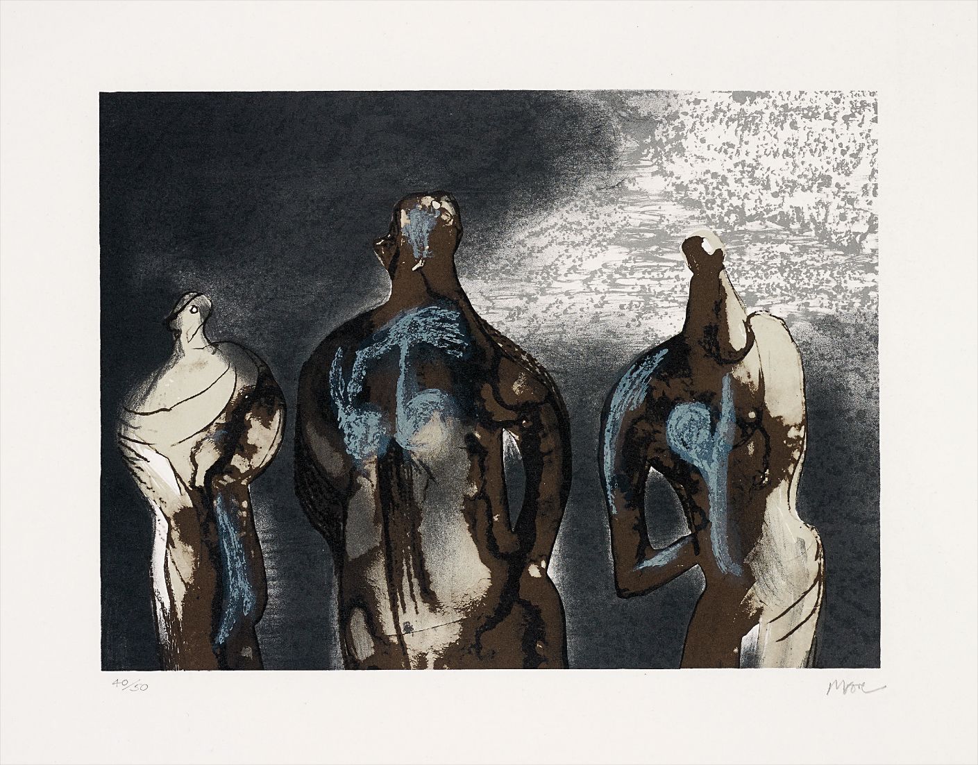 Henry Moore — Figures with Sky Background II