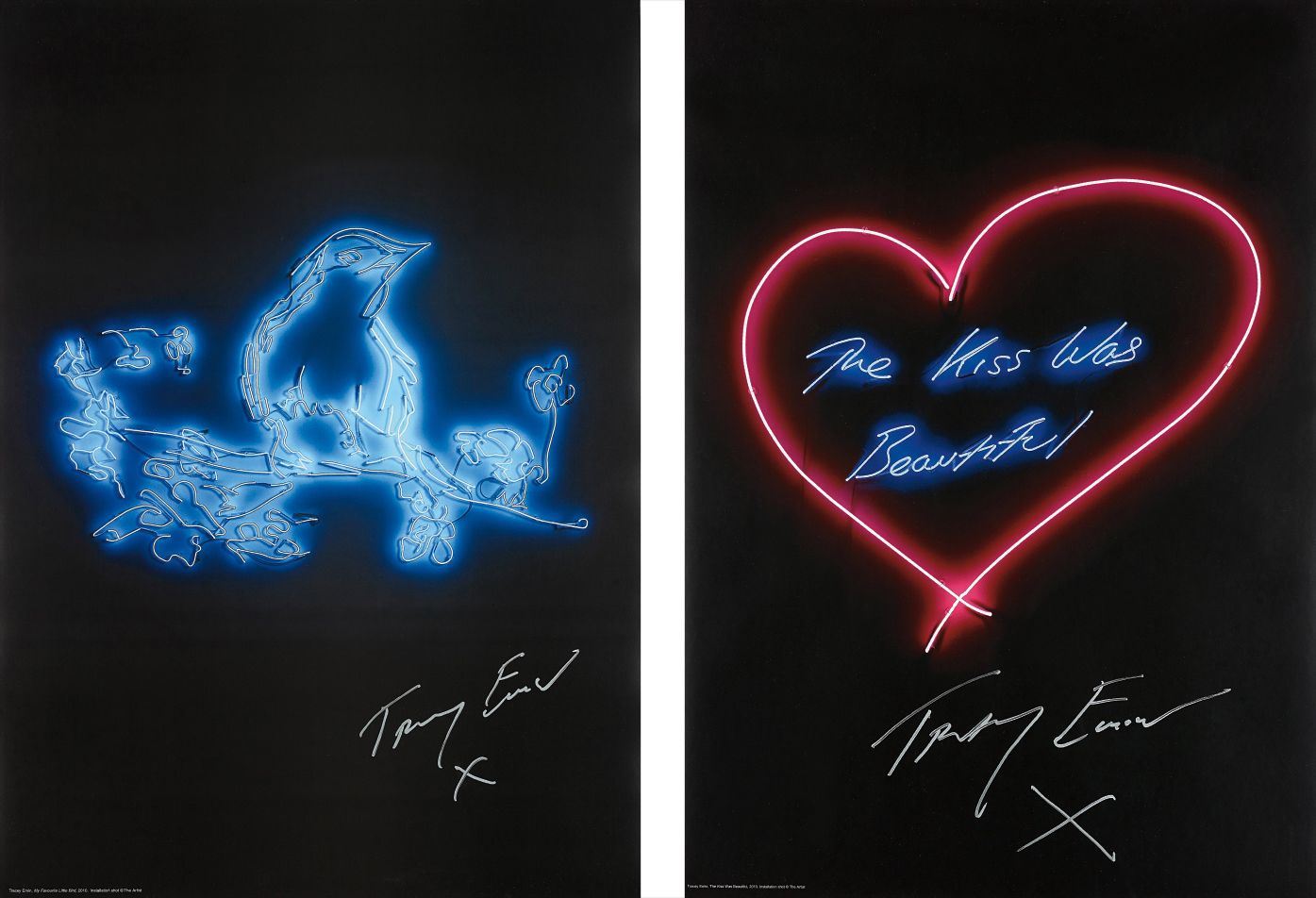 Tracey Emin — My Favourite Little Bird; and The Kiss was Beautiful