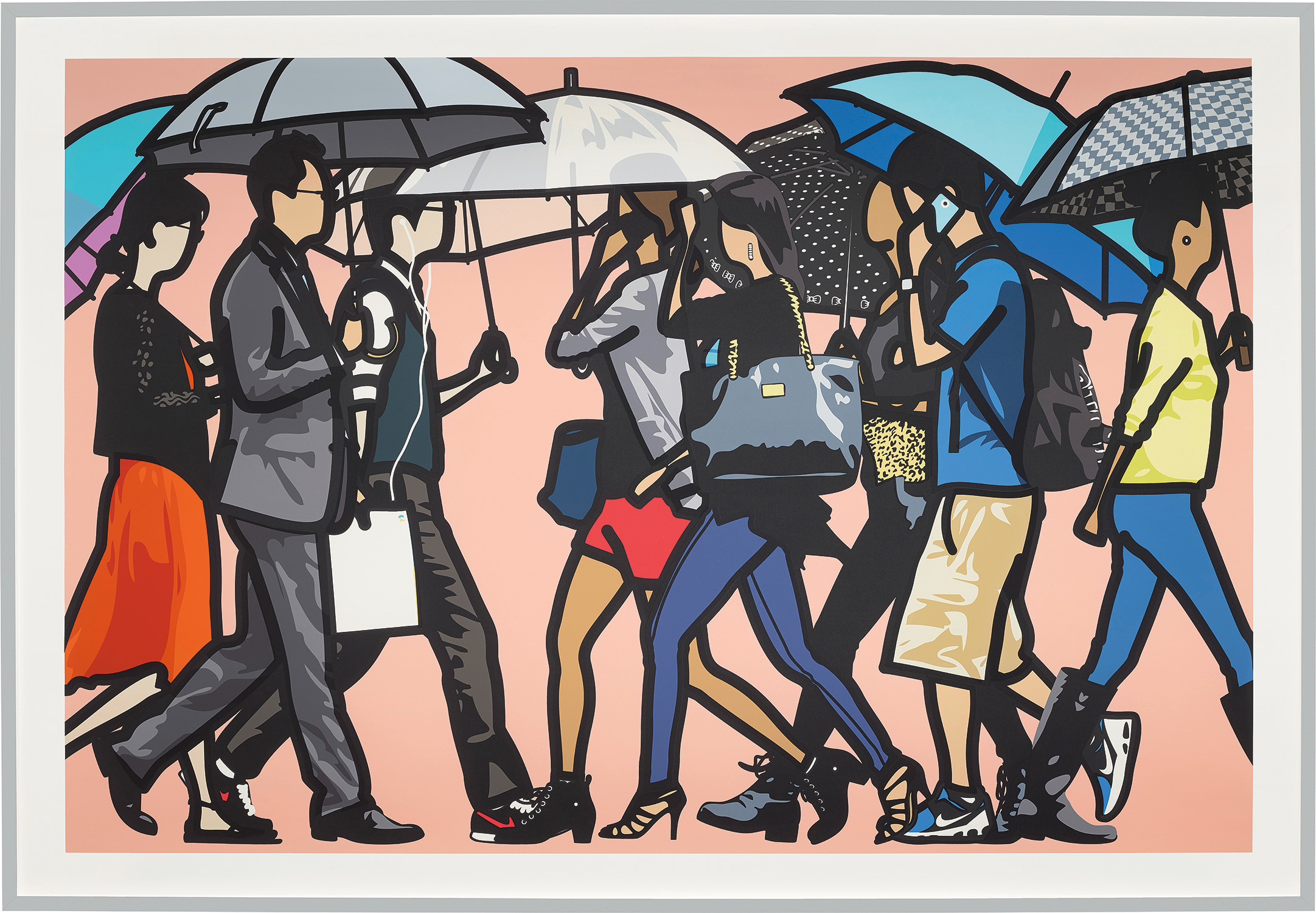 Julian Opie — Walking in the Rain, Seoul, from Walking in the Rain