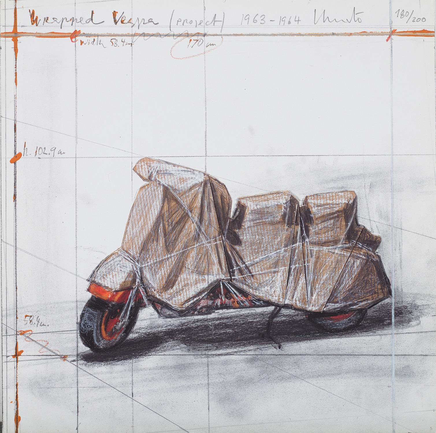 Christo and Jeanne-Claude — Wrapped Vespa, Project, 1963-64