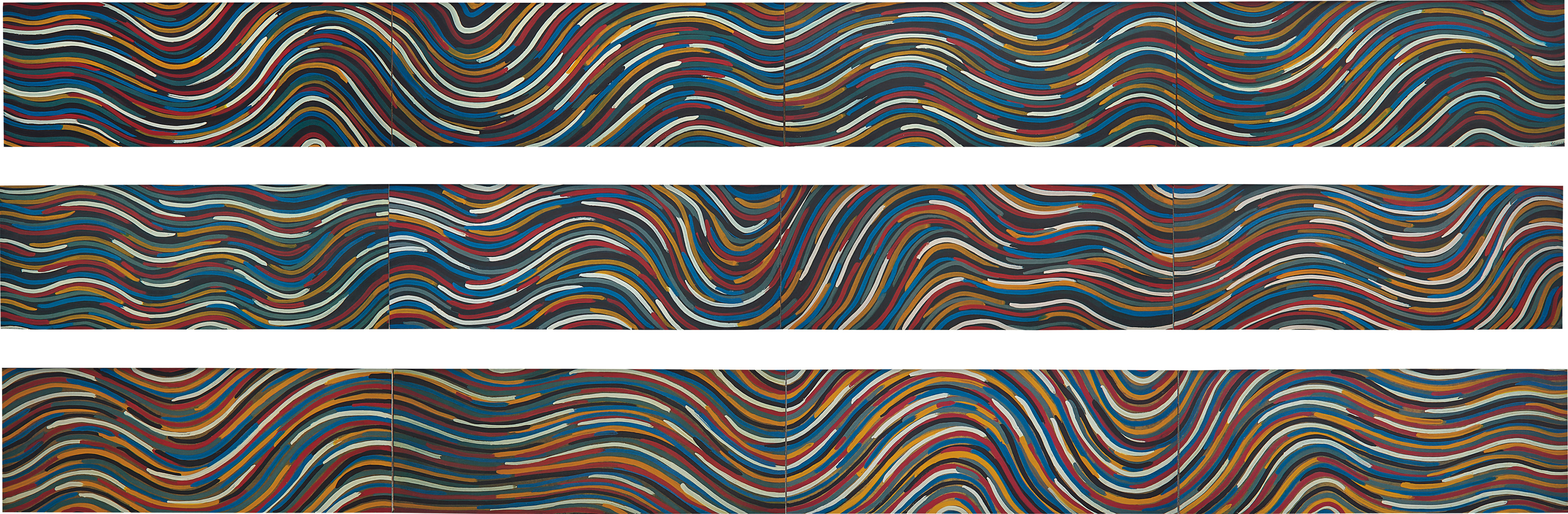 Sol LeWitt — Wavy Bands of Color (Triptych)