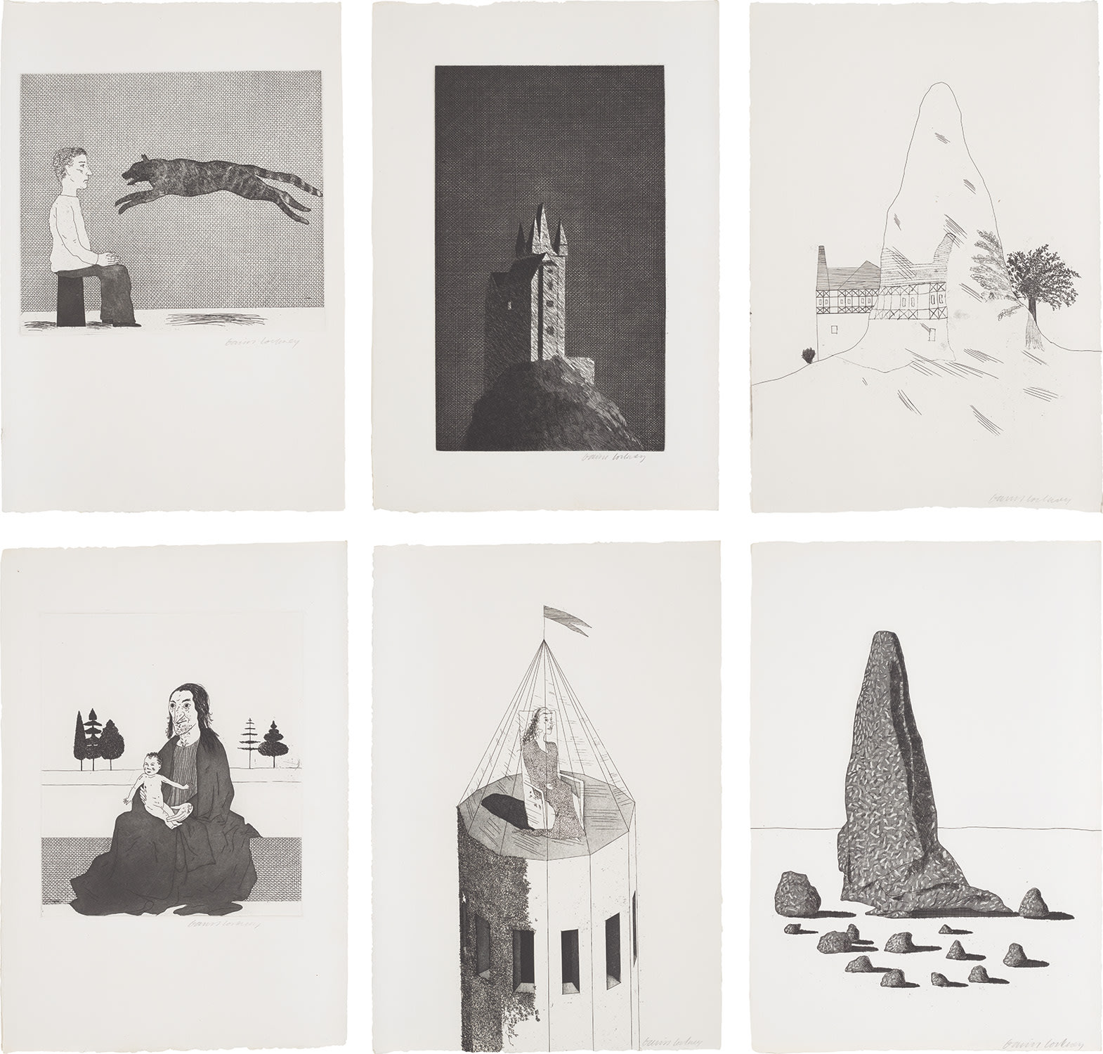 David Hockney — Illustrations for Six Fairytales from the Brothers Grimm (S.A.C. 70-108; M.C.A.T. 67-105)