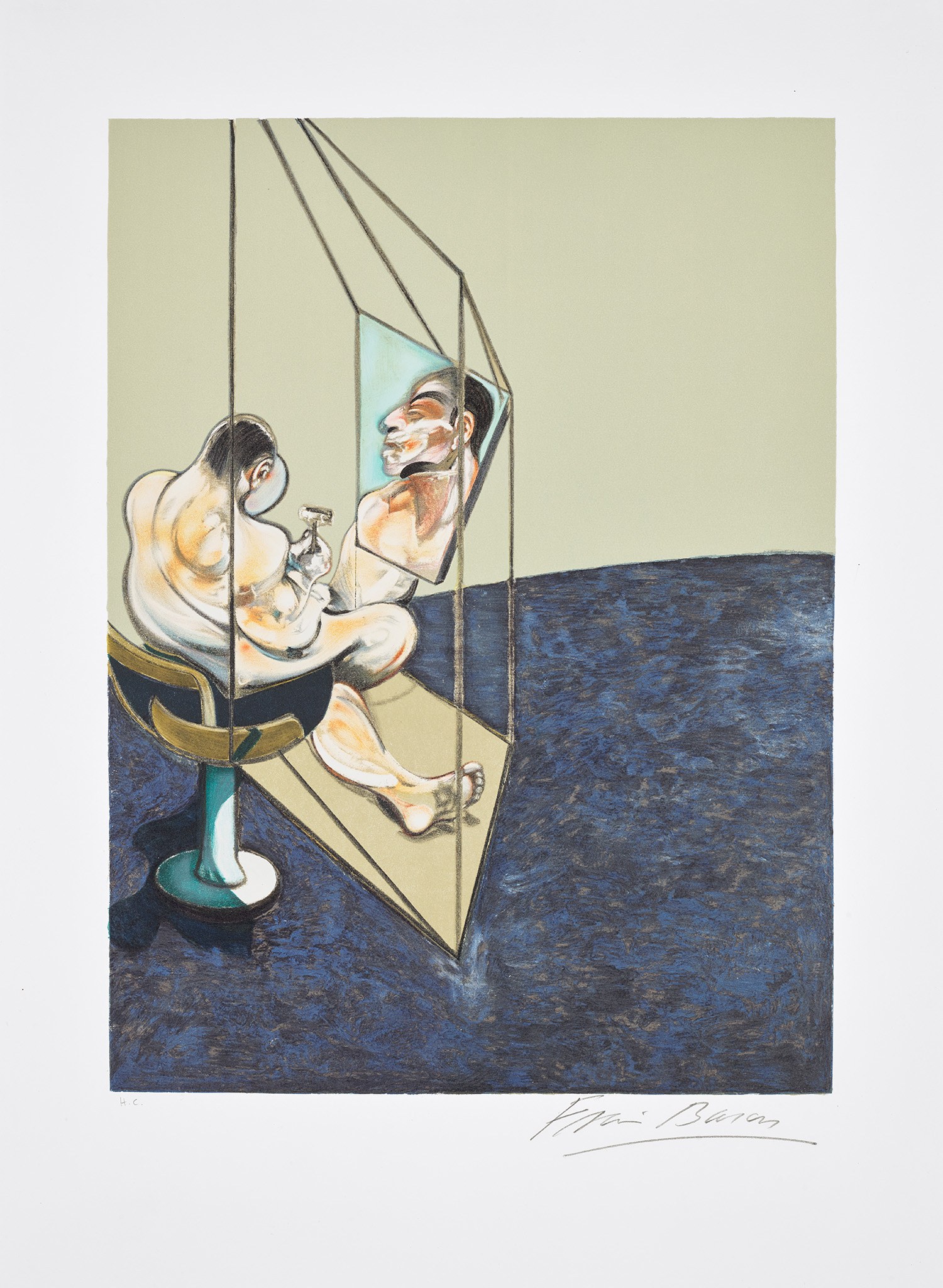 Francis Bacon — Trois études de dos d'homme (after, Three Studies of the Male Back 1970): left panel (S. 21, T. 21)