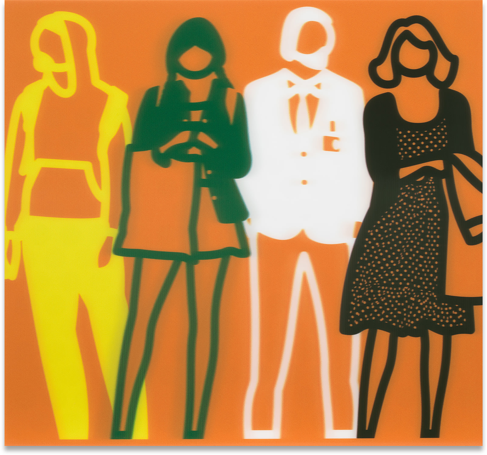 Julian Opie — Yellow Green White Black, from Standing People