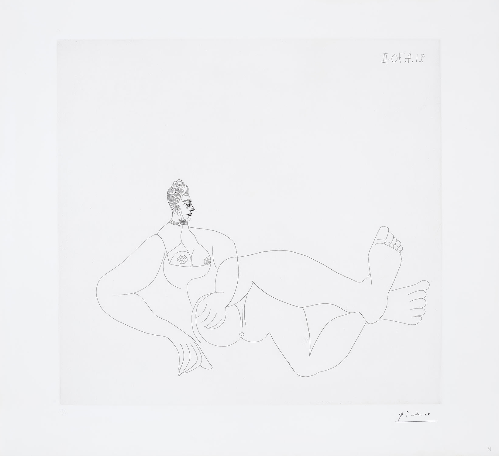 Pablo Picasso — Odalisque au collier de chien (Odalisque with a Dog Collar), plate 39 from Séries 156 (Bl. 1894, Ba. 1900)