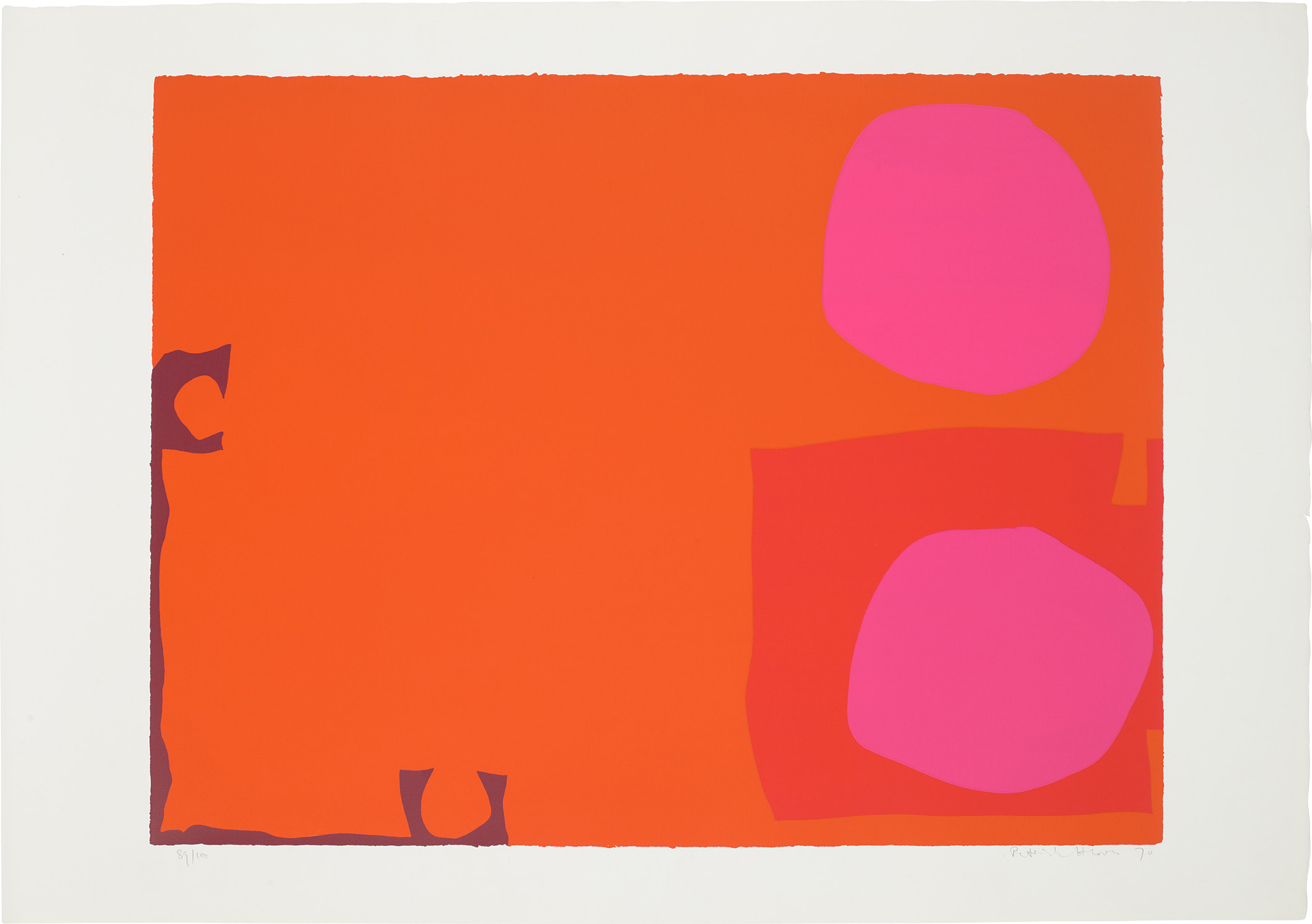 Two Magenta Discs in Dark Reds: April 1970