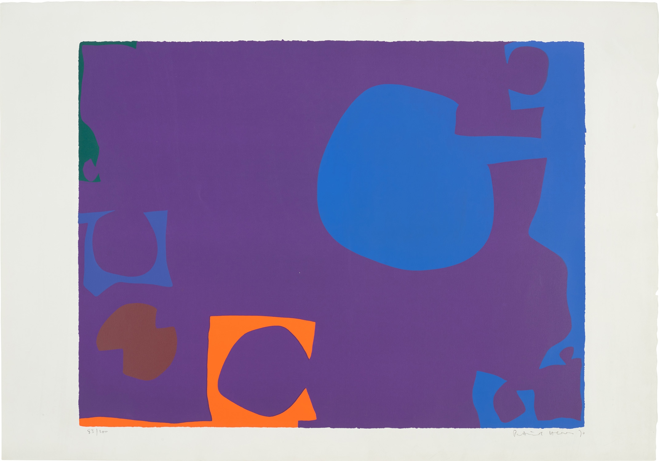 Patrick Heron — Blue and Deep Violet with Orange, Brown and Green: April 1970