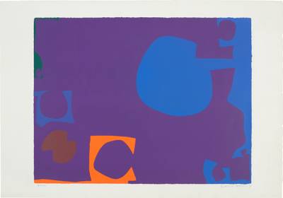 Blue and Deep Violet with Orange, Brown and Green: April 1970