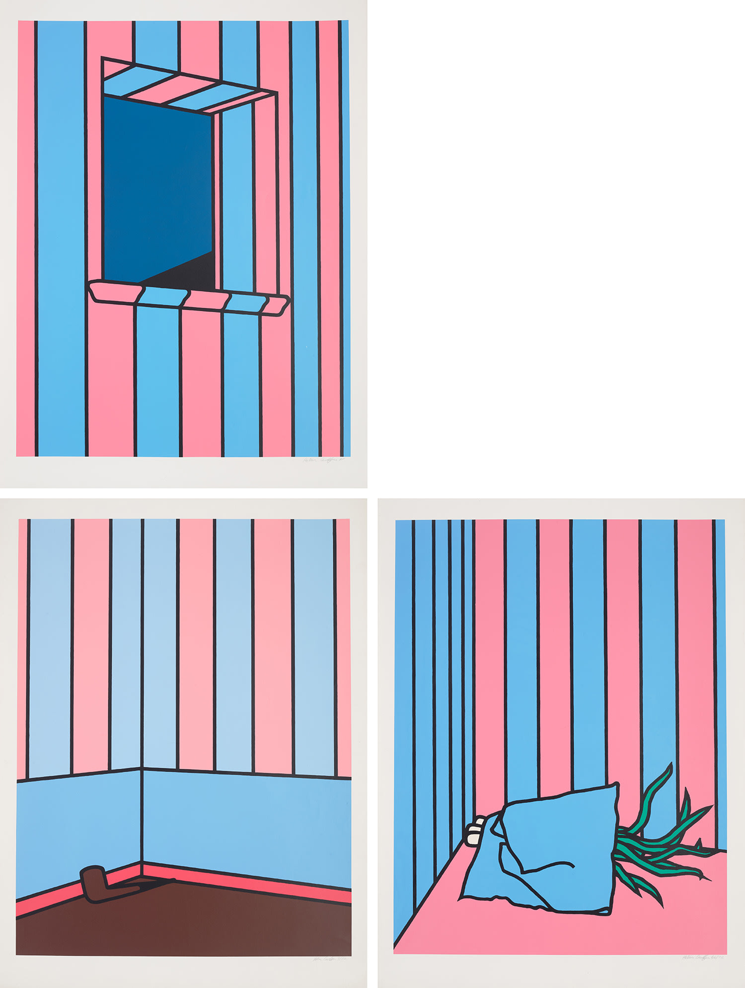 Patrick Caulfield — Window at Night; Pipe; and Napkin and Onions (C. 25; 27; 28)