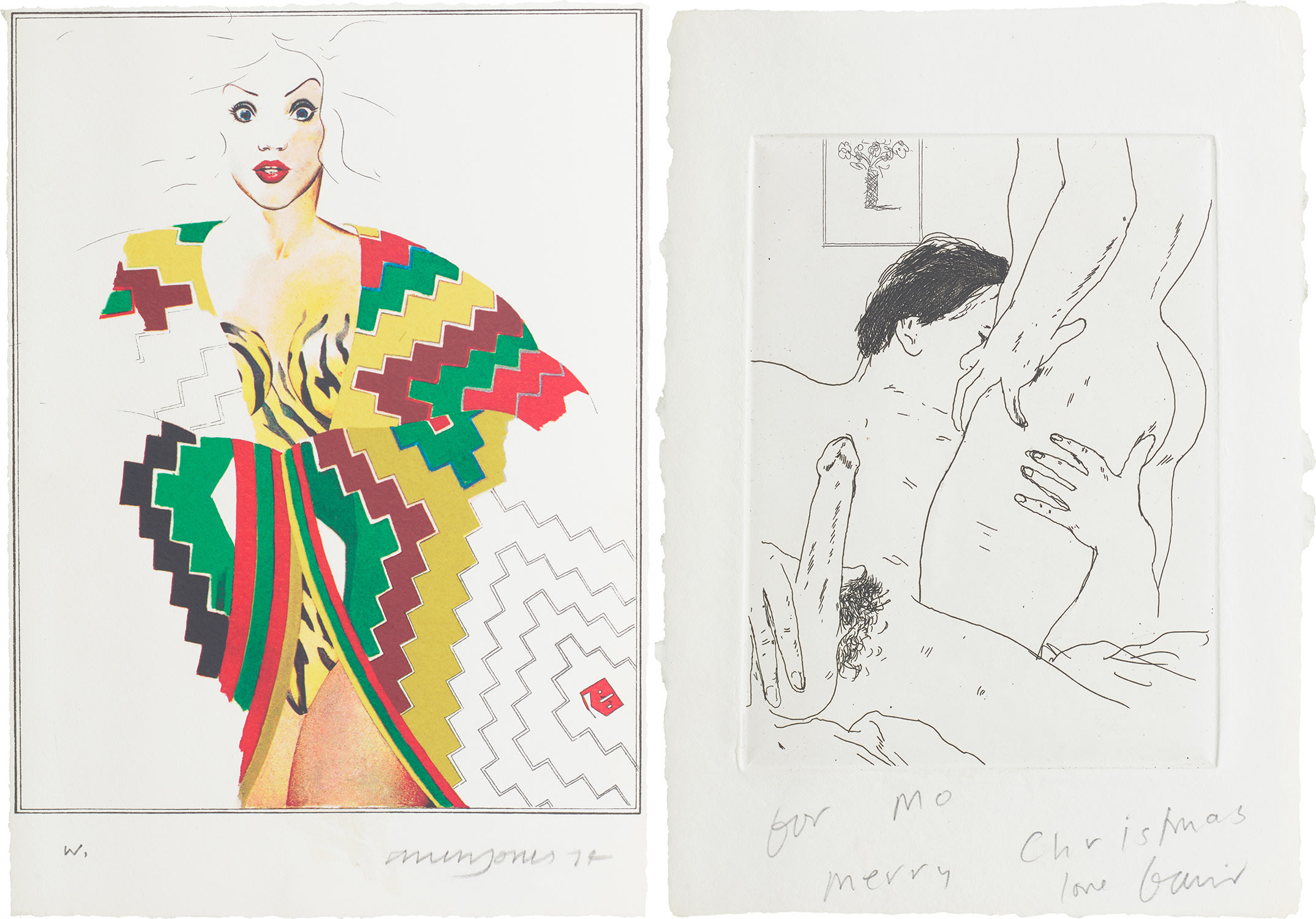 Allen Jones — The Erotic Arts by Peter Webb: book comprising two prints, one by each artist