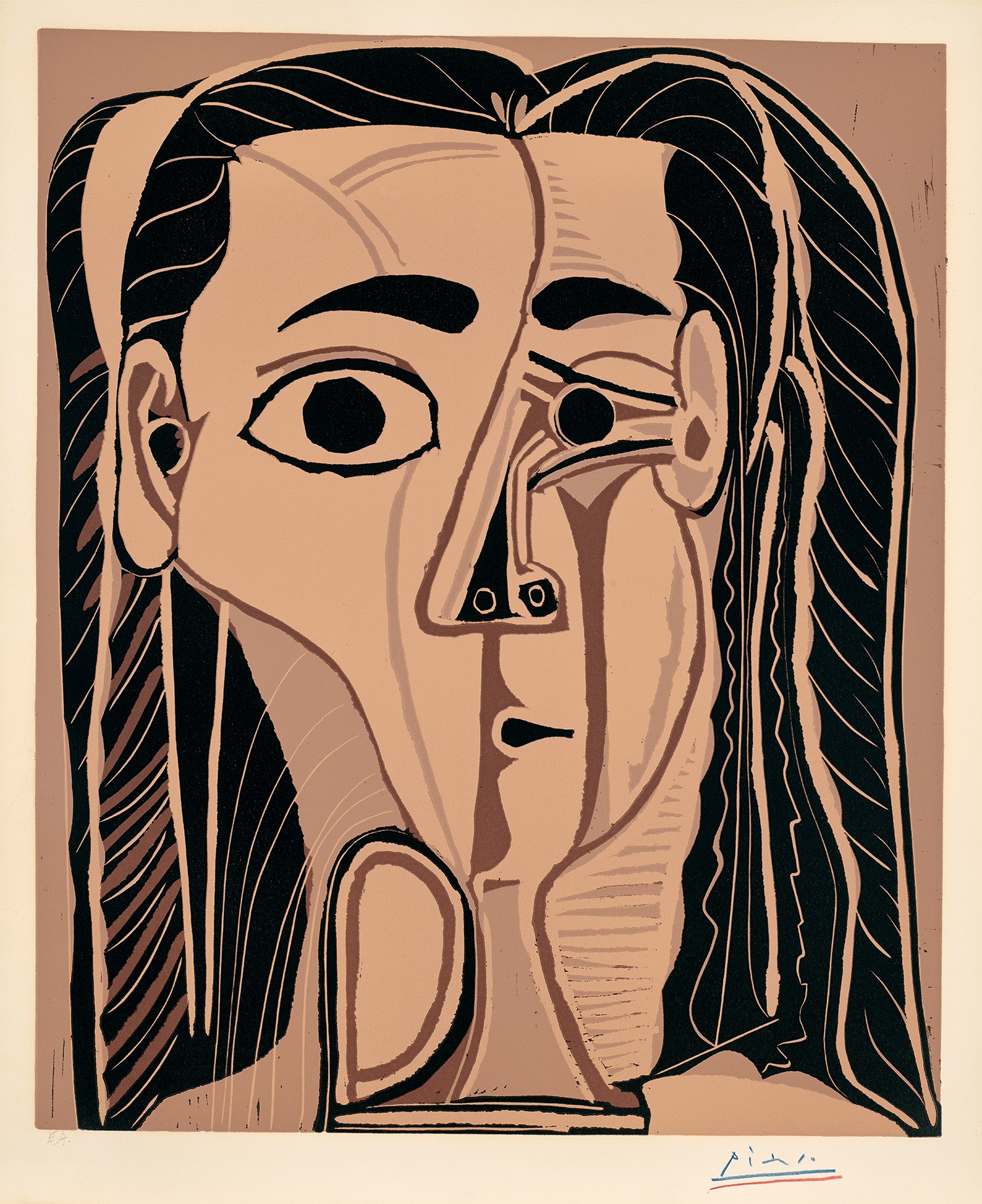 Pablo Picasso — Jacqueline au bandeau de face (Jacqueline with Headband) (Bl. 1069, Ba. 1303)