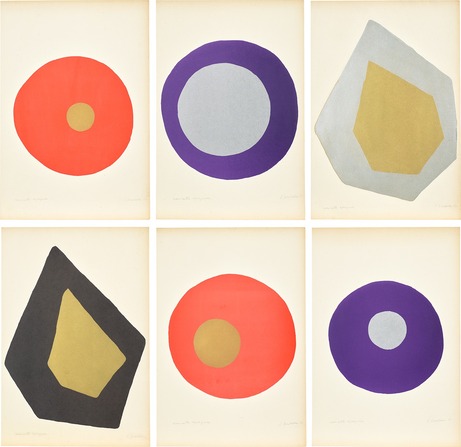 Concetti Spaziali di Lucio Fontana (Spatial Concepts by Lucio Fontana) (R. & R. L-1:L-6)