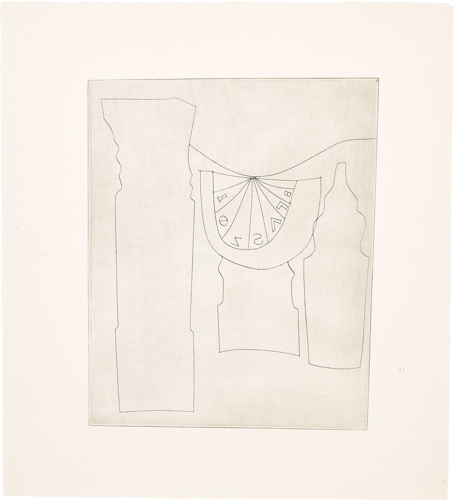 Ben Nicholson — Turkish Sundial Between Two Turkish Forms II (L. 85, C. 90)