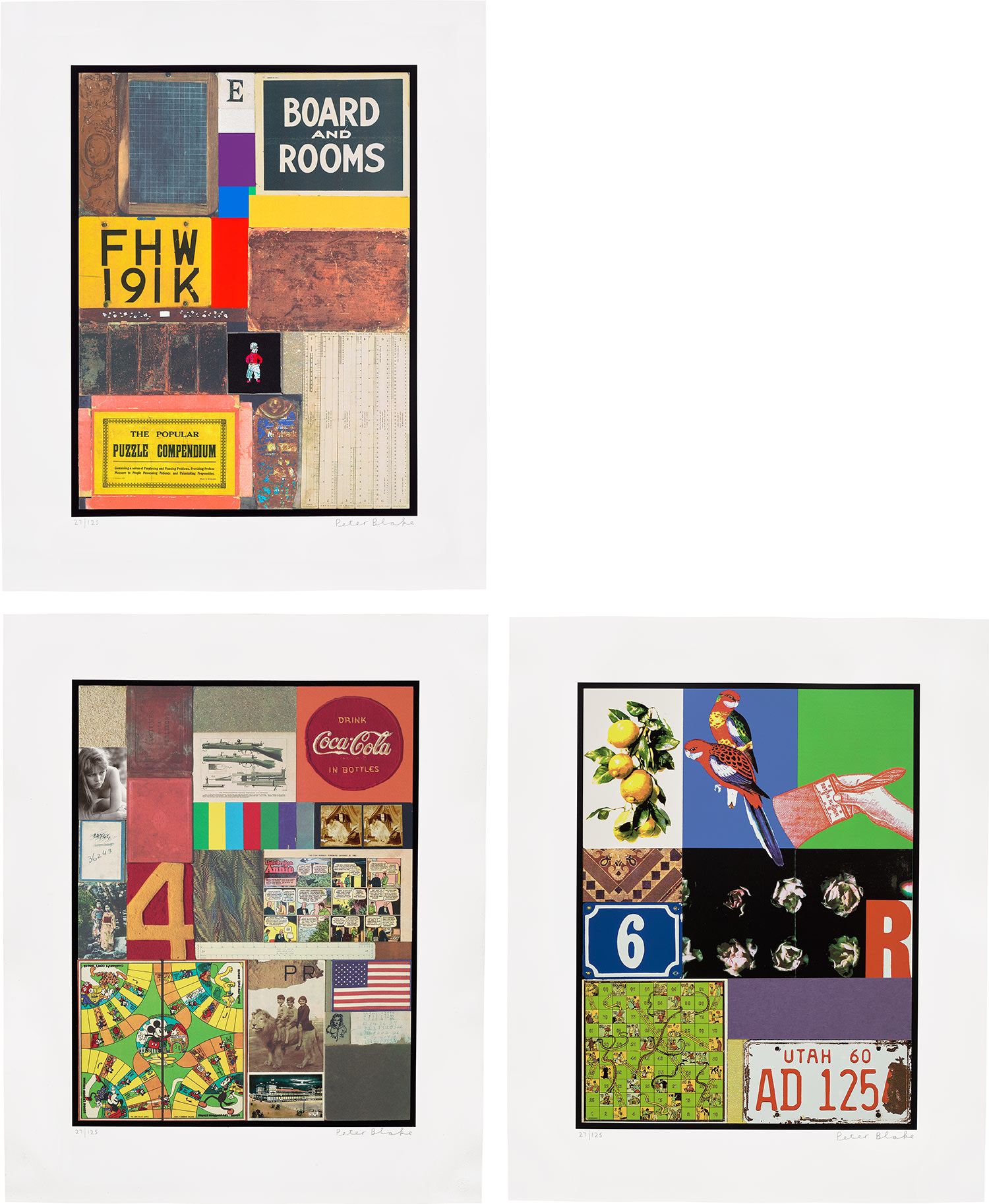 Peter Blake — Homage to Rauschenberg: three plates