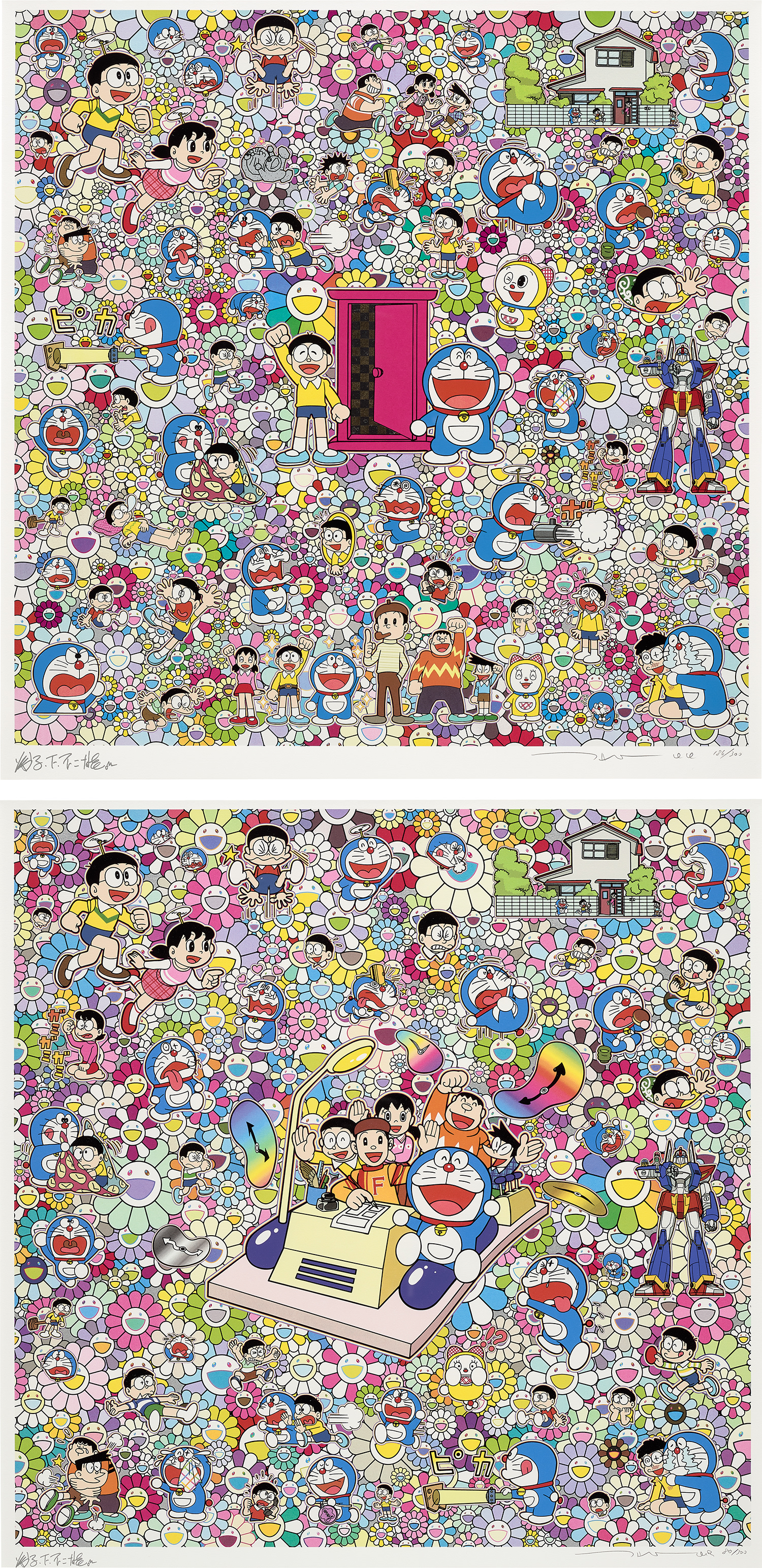 Takashi Murakami — A Sketch of Anywhere Door (Dokodemo Door) and an Excellent Day; and We Can Go Anywhere With Mr Fujiko F. Fujio And The Time Machine!