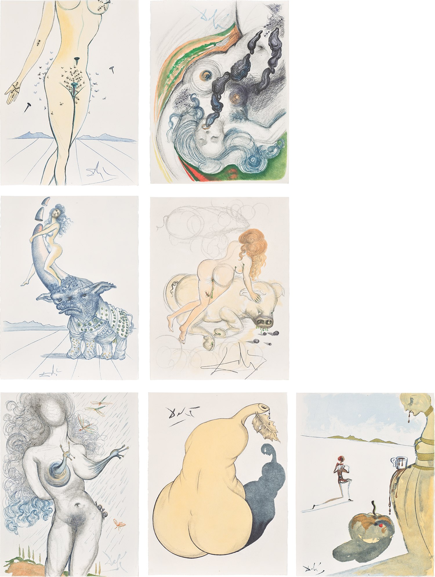 Salvador Dalí — Dali Illustré Casanova (Mémories de Casanova) (Dali Illustrates Casanova, Memories of Casanova) (M. & L. 174-187)