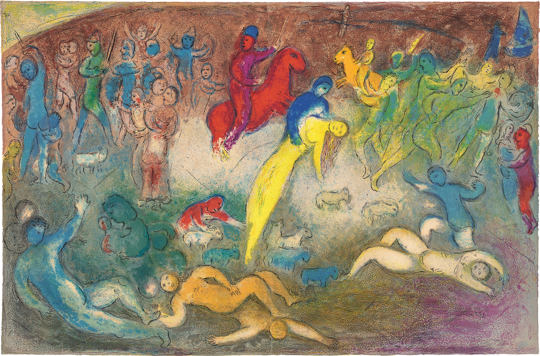 Marc Chagall — Enlèvement de Chloé (The Abduction of Chloe), from Daphnis et Chloé (M. 327, C. Bks. 46)