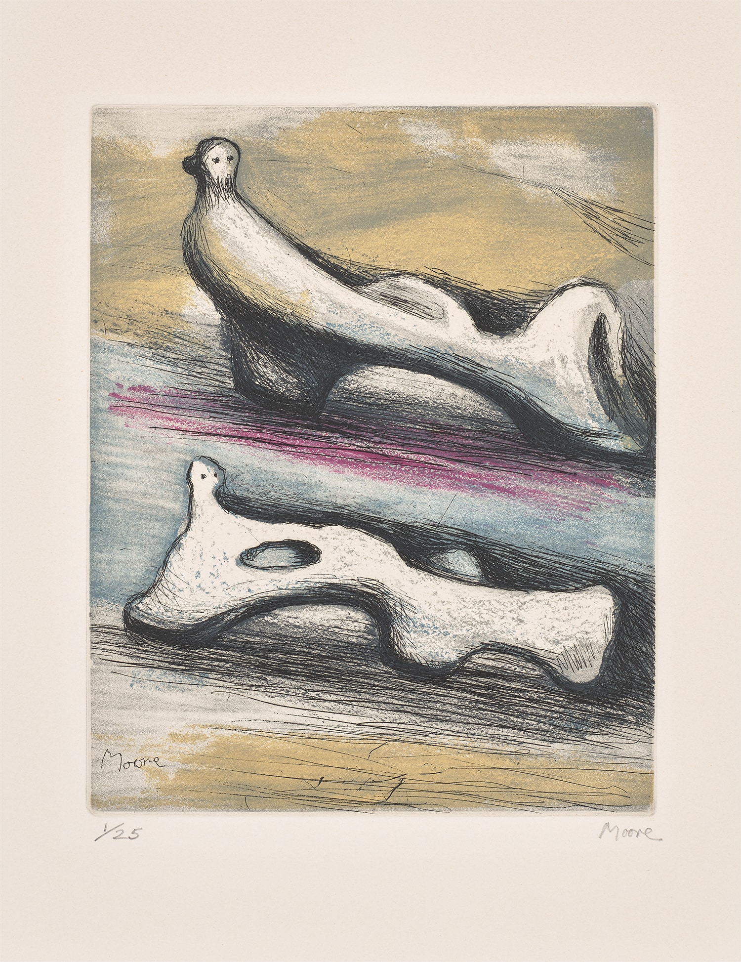 Two Reclining Figures, from Sketchbook 1980 (C. 669)