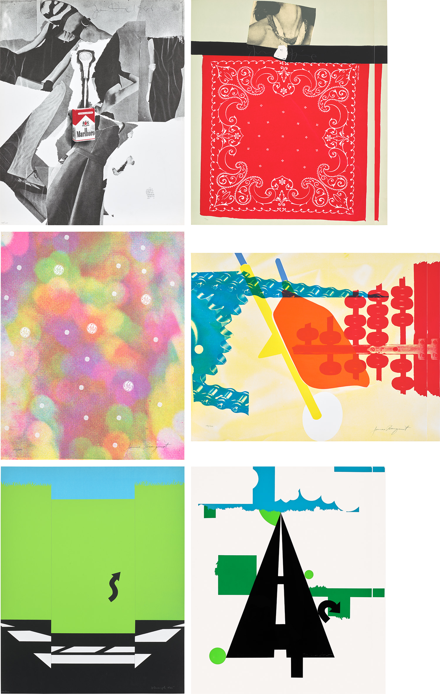 Jim Dine, James Rosenquist and Allan D'Arcangelo — 11 Pop Artists, Volume I and II: six plates