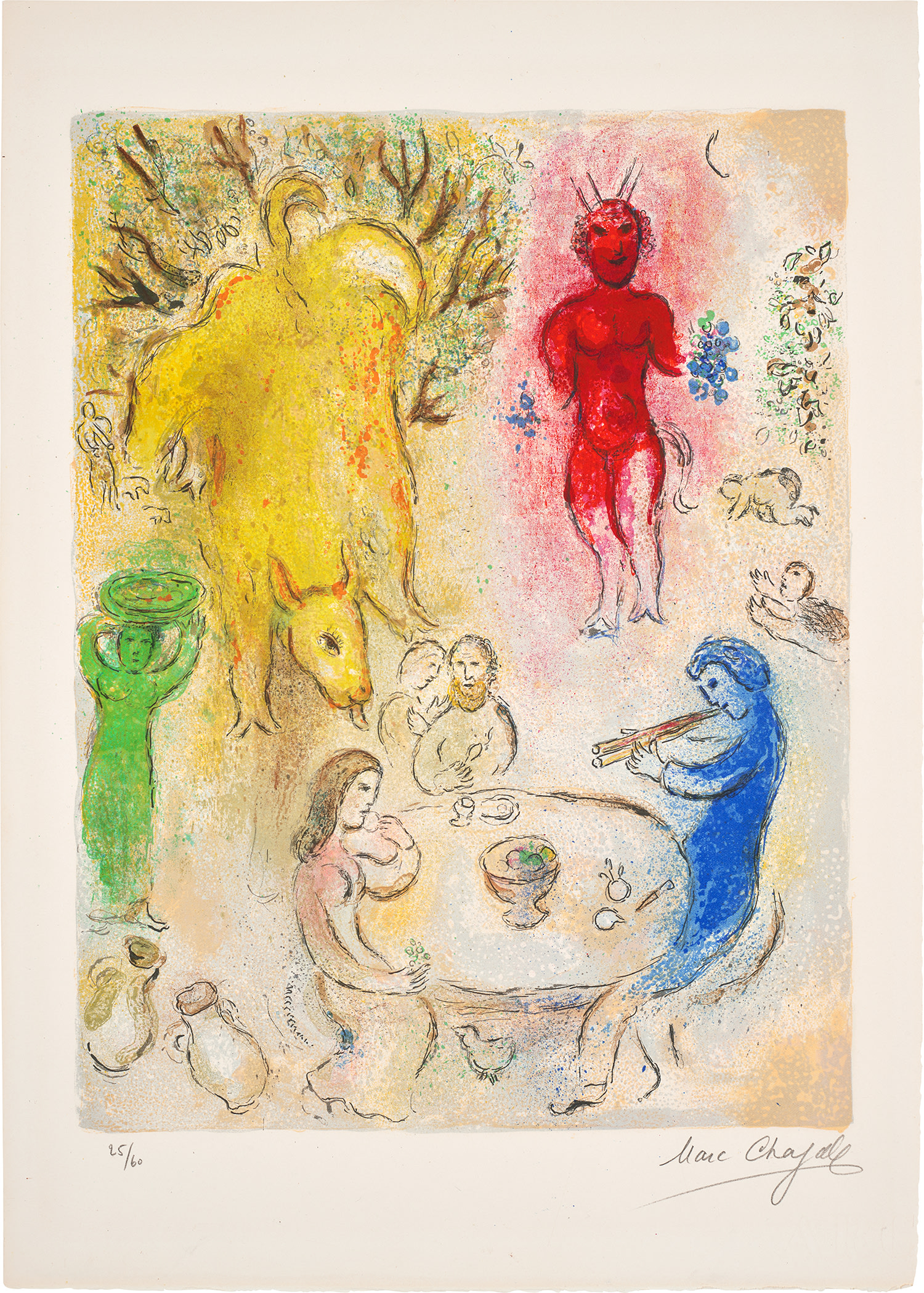 Marc Chagall — Banquet de Pan (Pan's Banquet), from Daphnis et Chloé (M. 331, C. Bks. 46)
