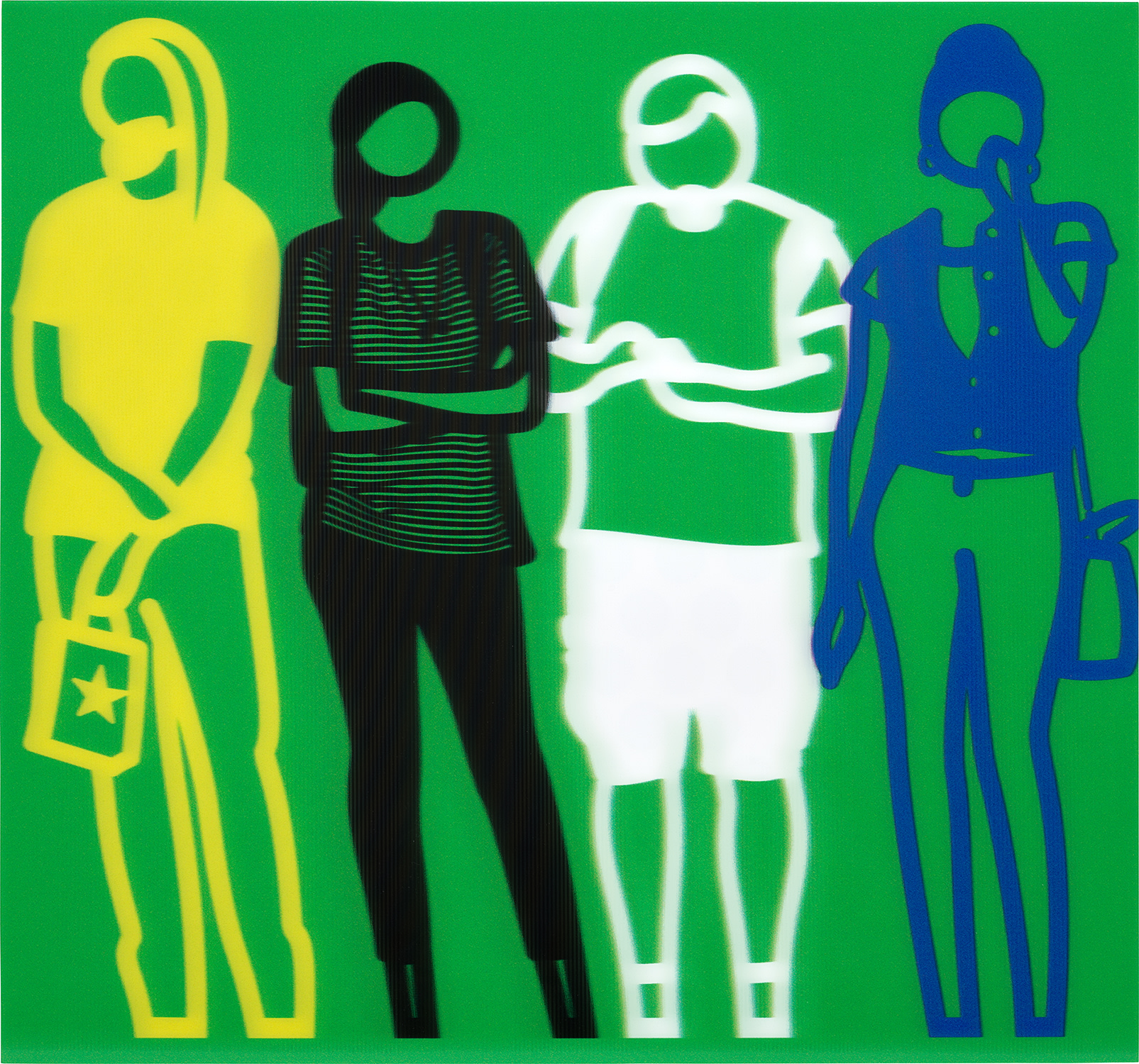 Julian Opie — Yellow Black White Blue, from Standing People