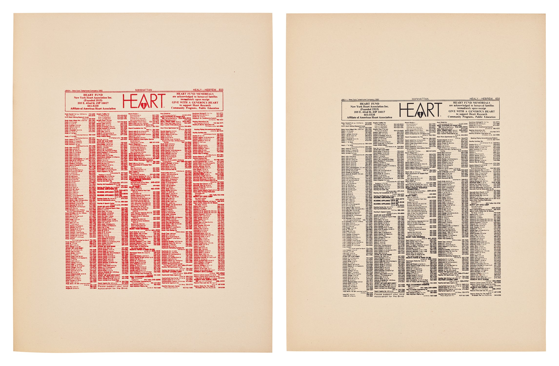 Andy Warhol — New York Heart Association Phonebook Ad (F. & S. IIIA.57)