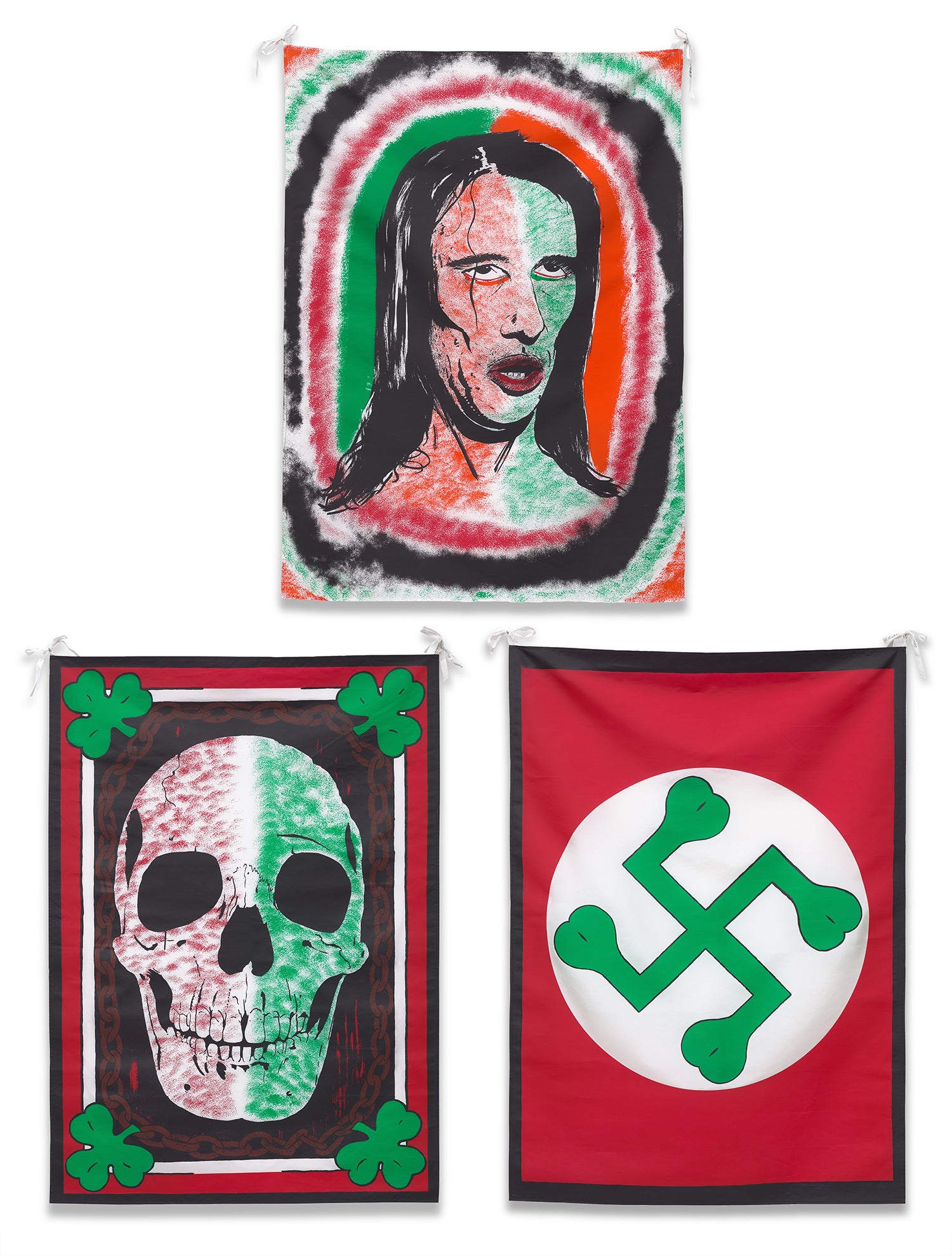 Mike Kelley — The Orange & Green; Emerald Eyehole; and Twisted Shamrock, from Pansy Metal/Clovered Hoof