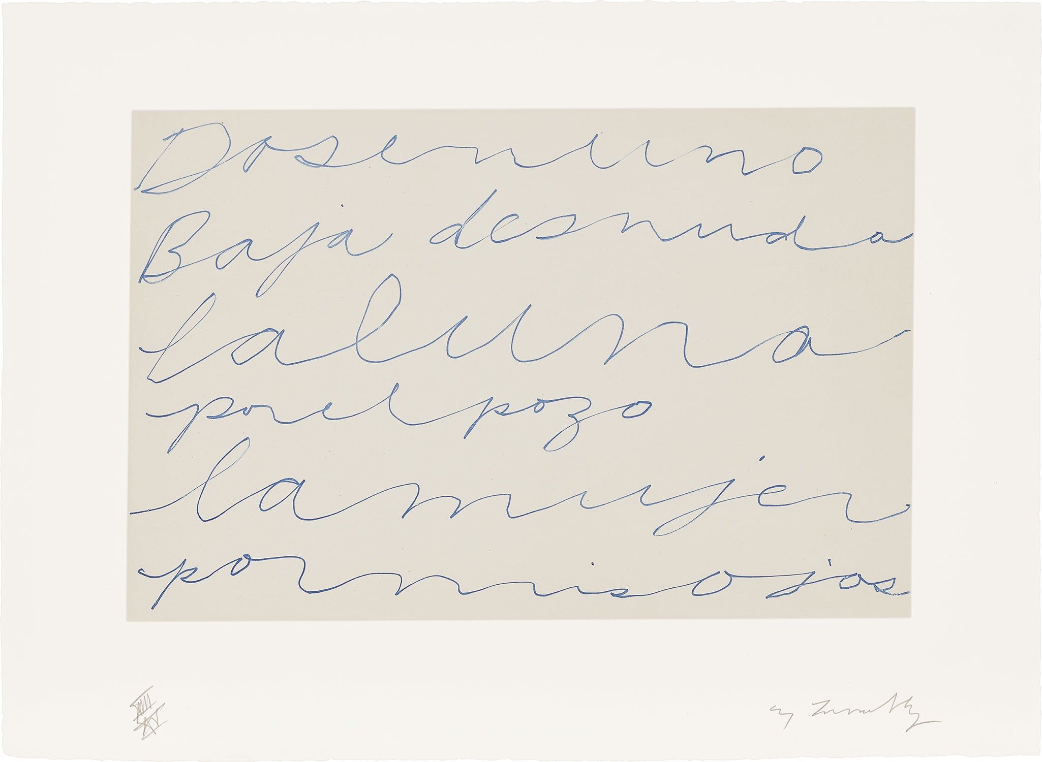 Cy Twombly — Print 4, from Octavio Paz - Cy Twombly (B. 83)