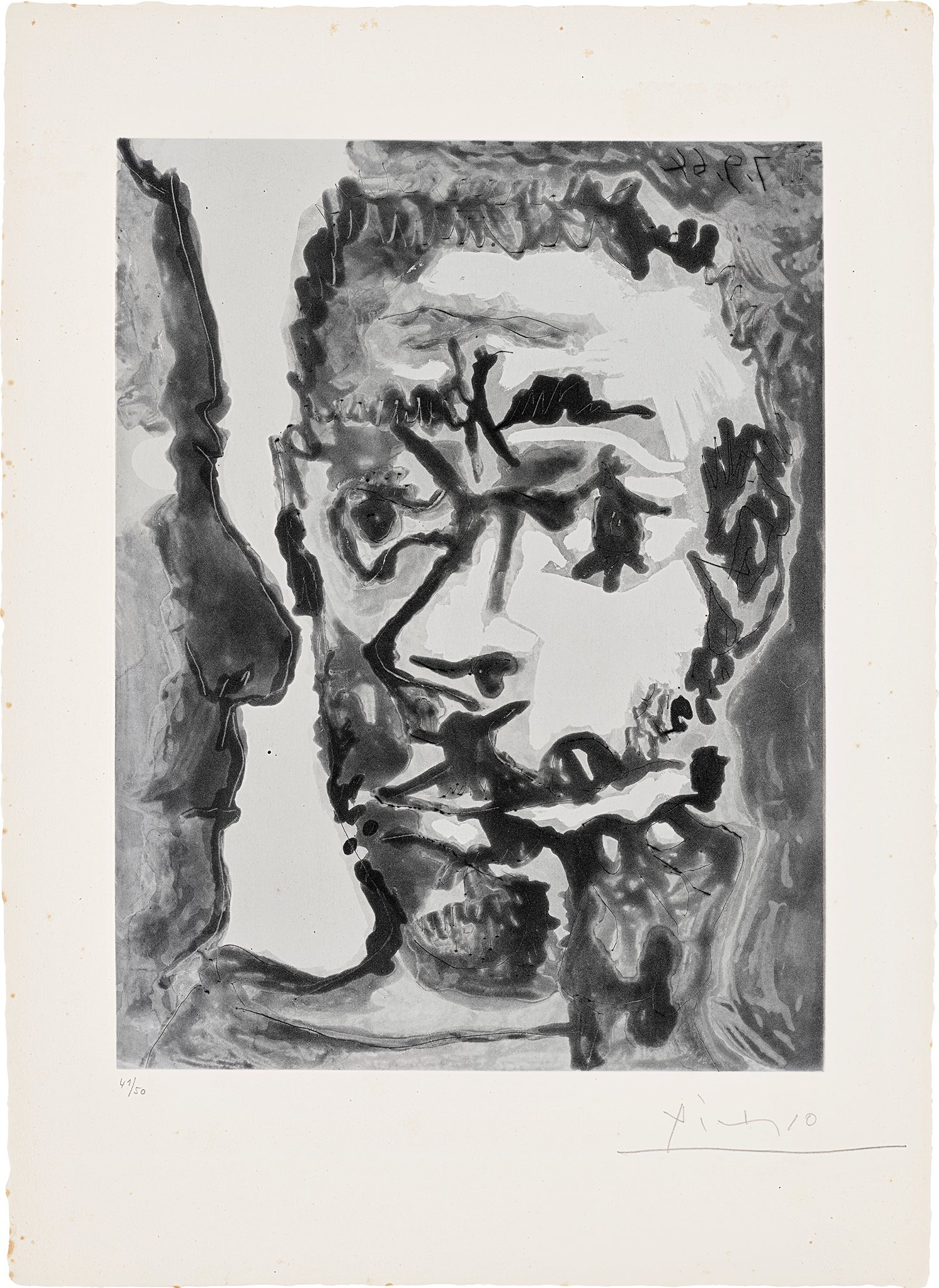 Pablo Picasso — Fumeur avec un homme (Smoker with a Man) (Bl. 1174, Ba. 1174)