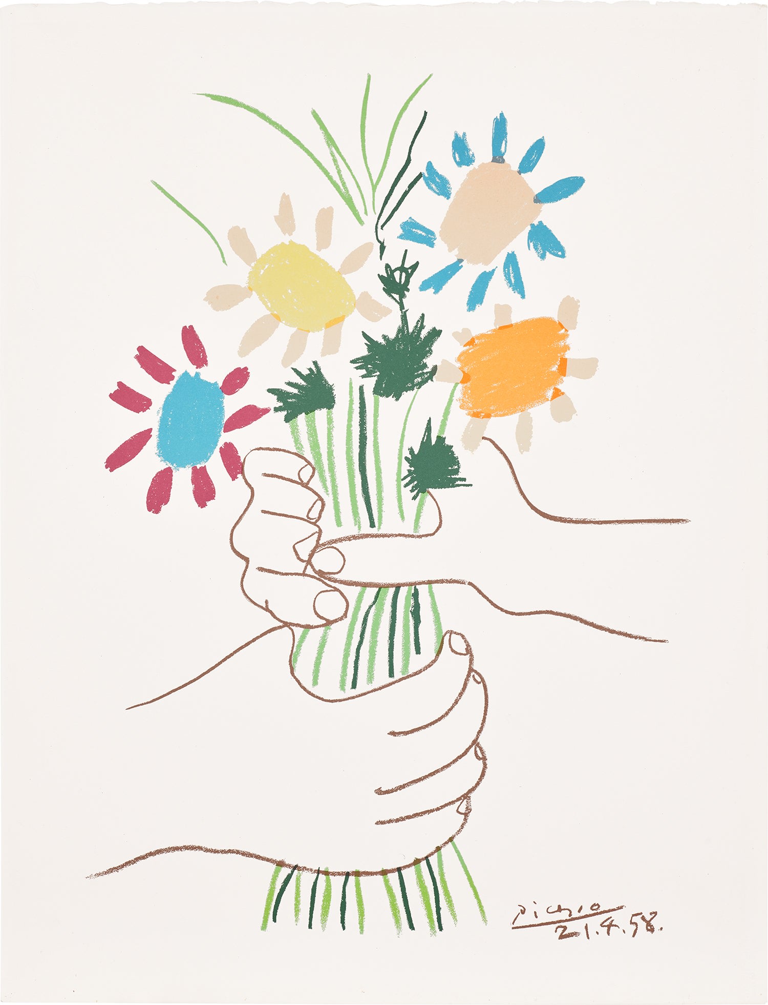 Pablo Picasso — Bouquet de fleurs (Bunch of Flowers) (C. 130)