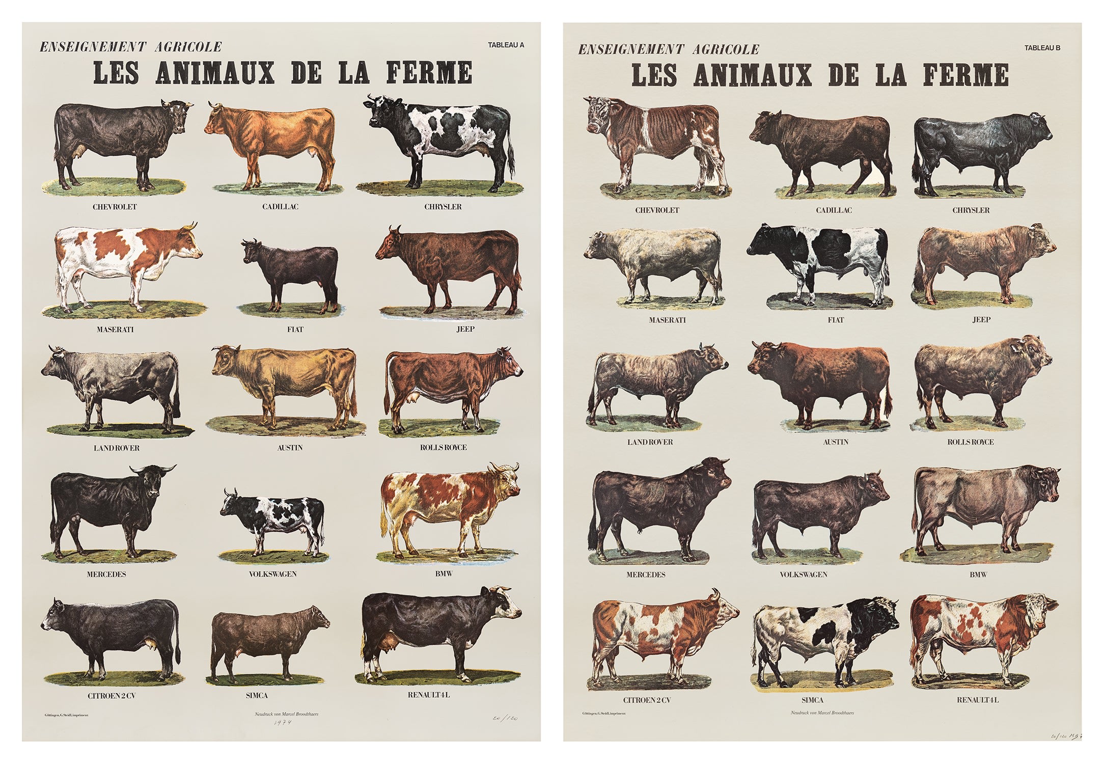 Marcel Broodthaers — Les animaux de la ferme (Farm Animals) (V. 22)