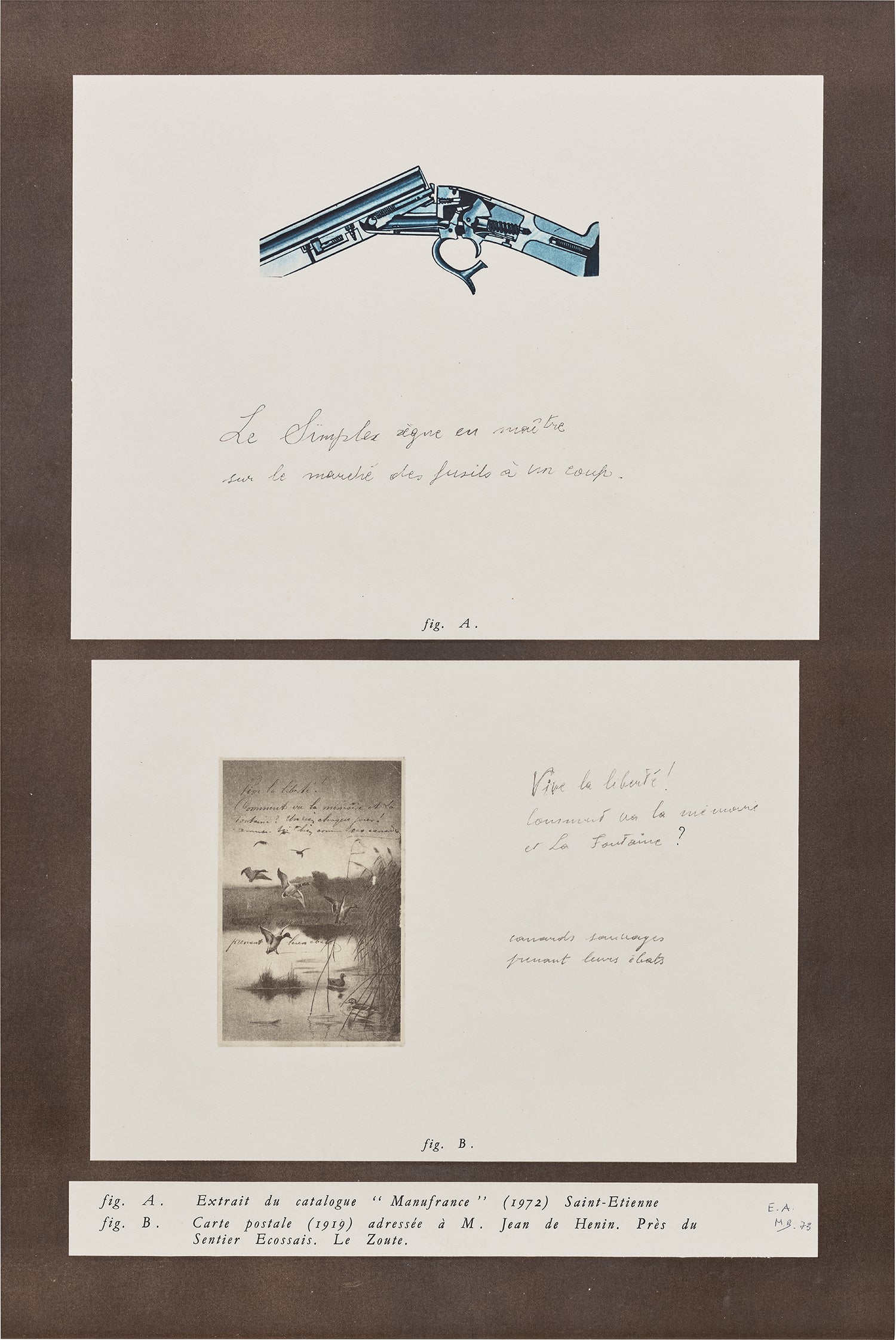 Marcel Broodthaers — Comment va la mémoire et La Fontaine? (How Are the Memory and La Fontaine?) (V. 18)