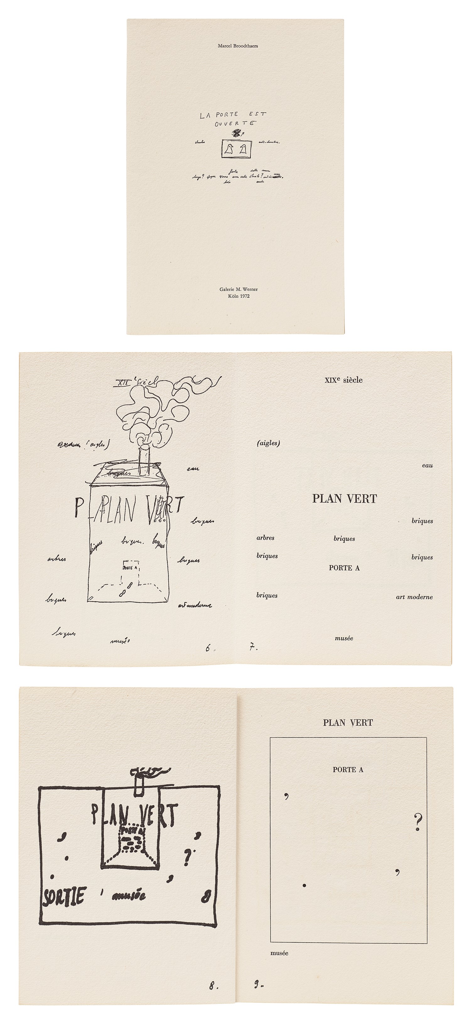 Marcel Broodthaers — PLAN VERT. La porte est ouverte (GREEN PLAN. The Door is Open) (V. 36)