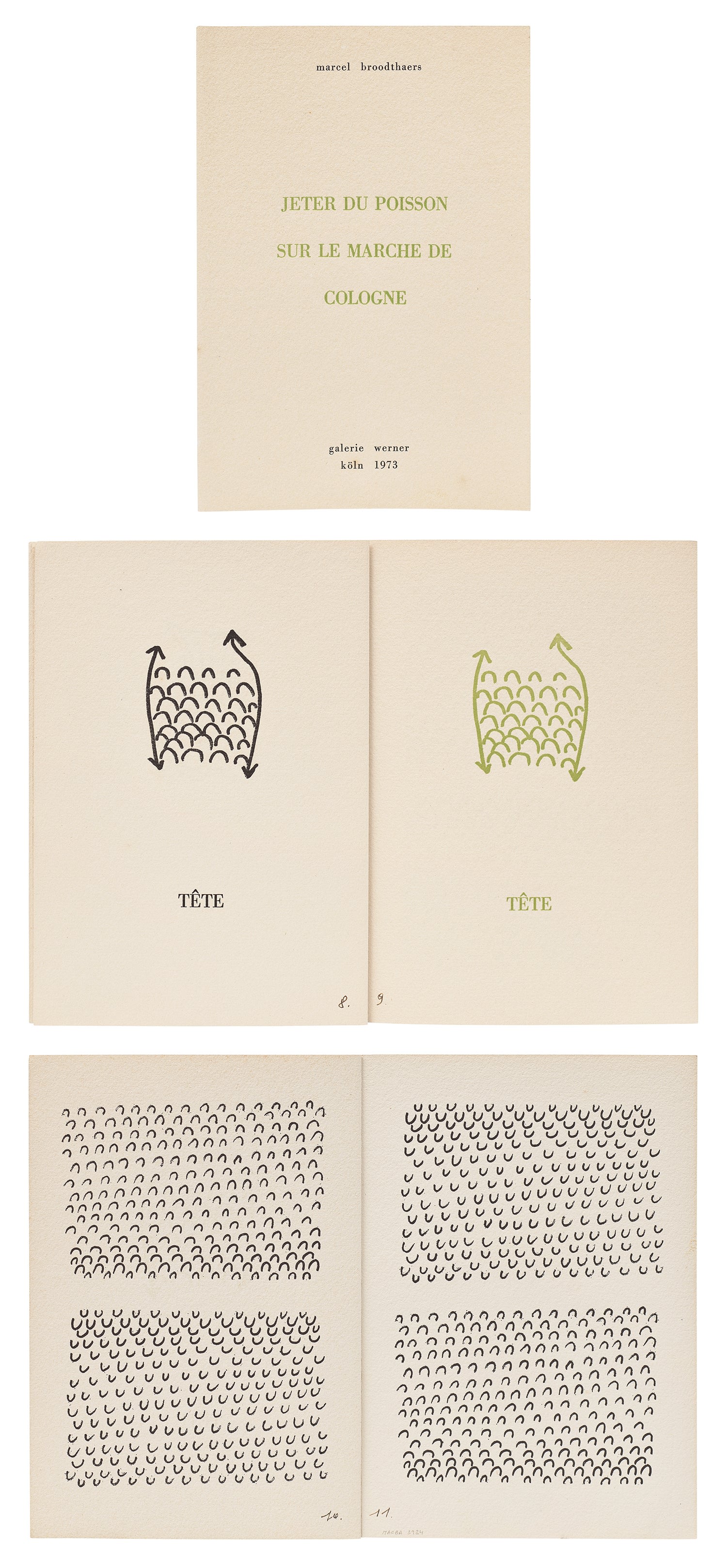 Marcel Broodthaers — Jeter du poisson sur le marché de Cologne (Throwing Fish on the Cologne Market) (V. 38)