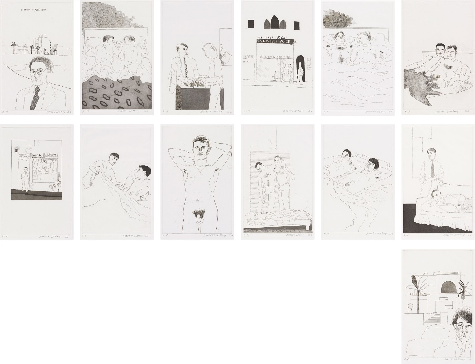 David Hockney — Illustrations for Fourteen Poems by C.P. Cavafy