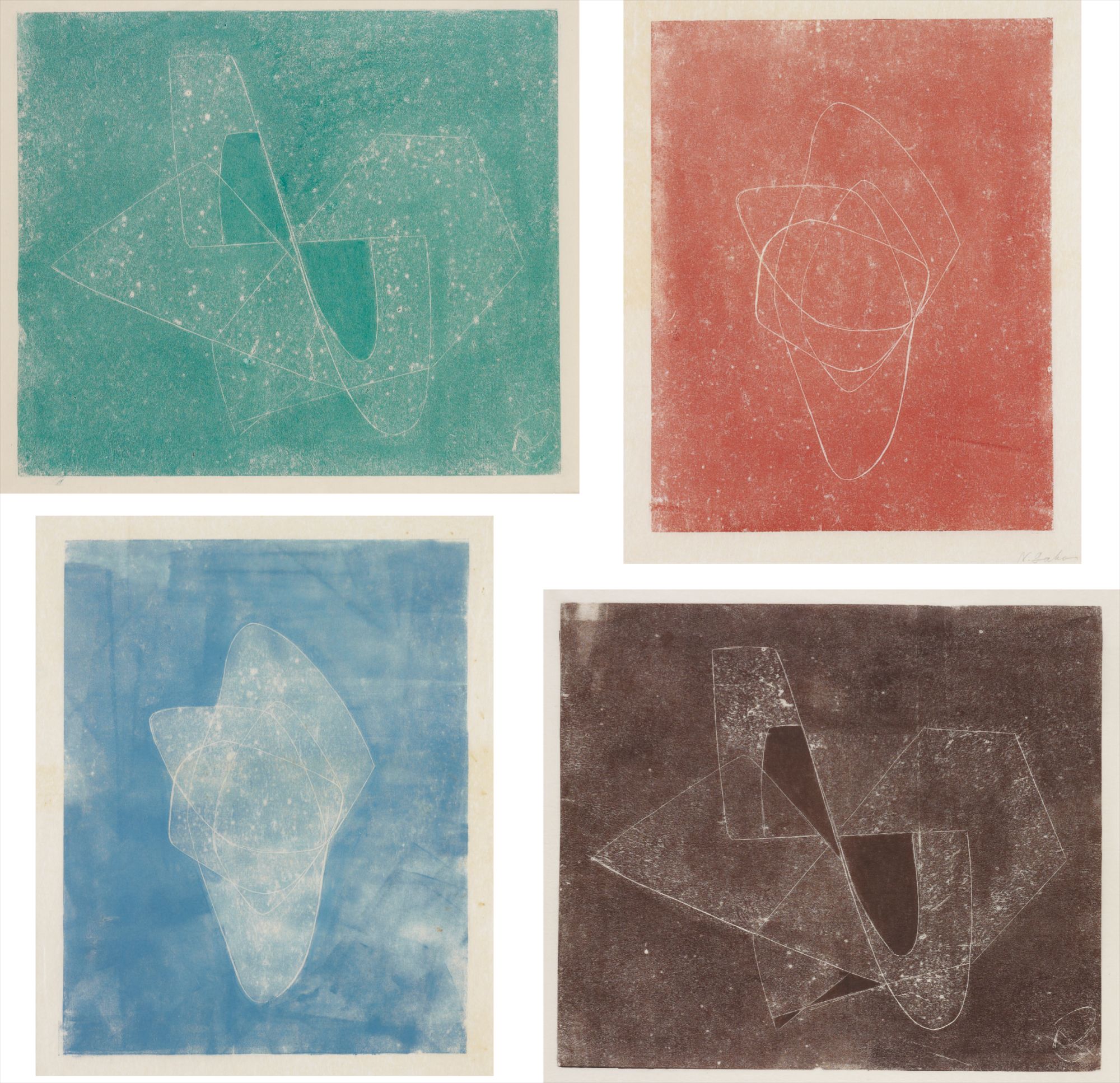 Naum Gabo — Opus 8; Opus 8; Opus 10; and Opus 10