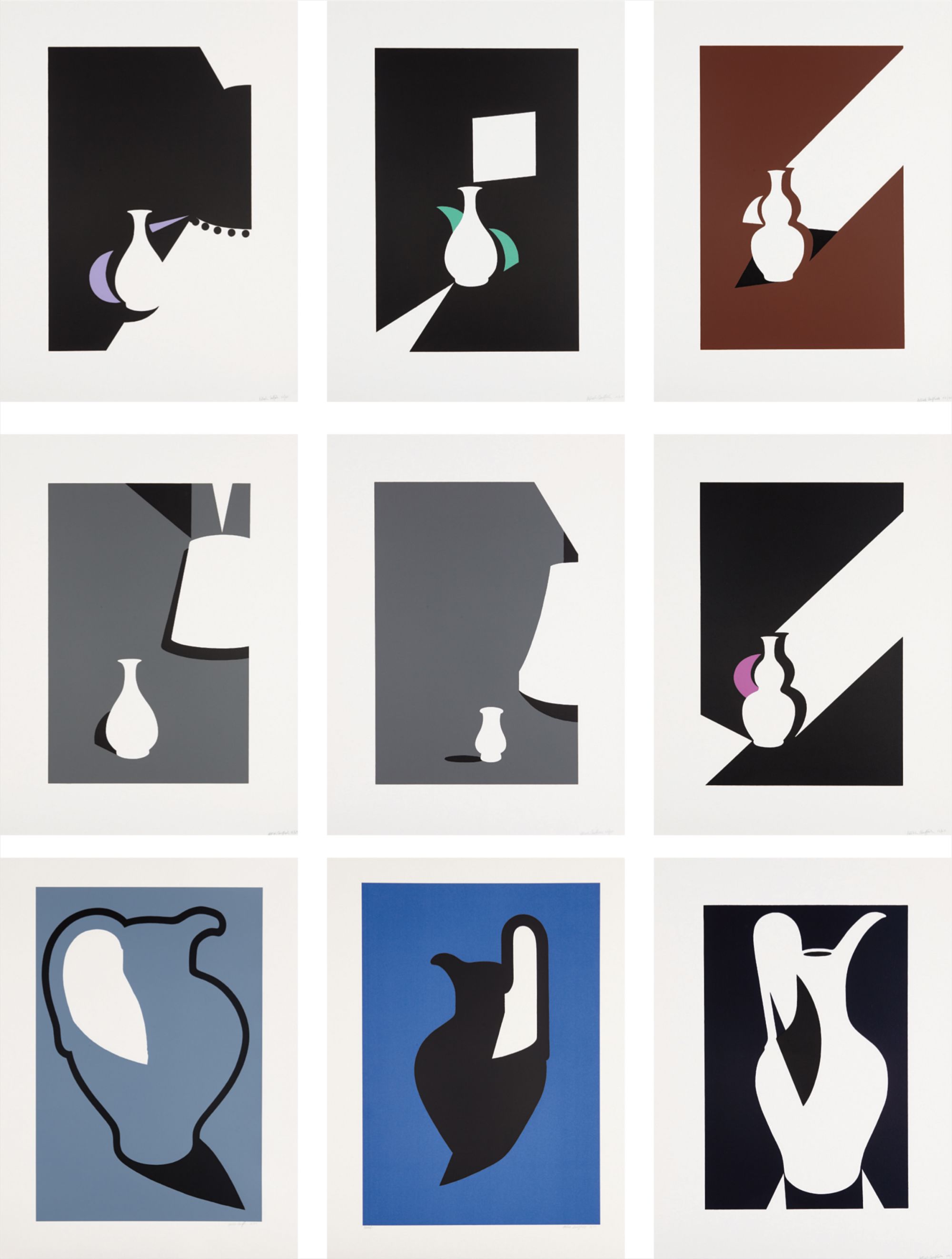 Large Jug; Vessel; and White Ware Prints: seven prints