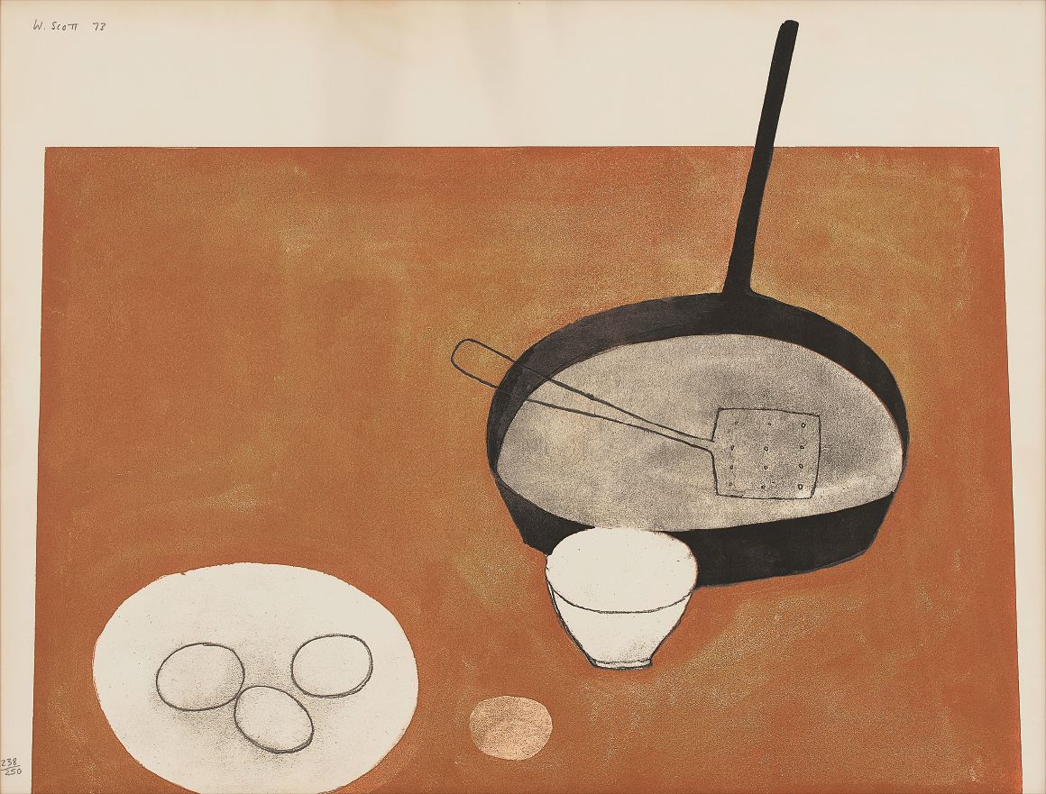 William Scott — Still Life with Frying Pan and Eggs